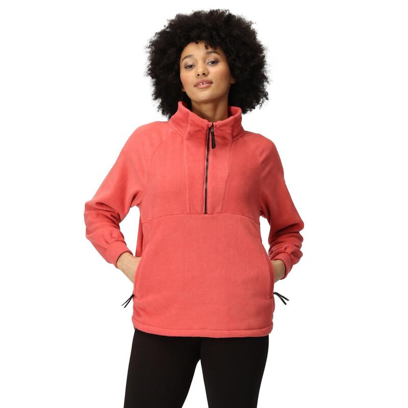 Dames Lavendon Half Zip Fleece Top (Mineraal Rood)