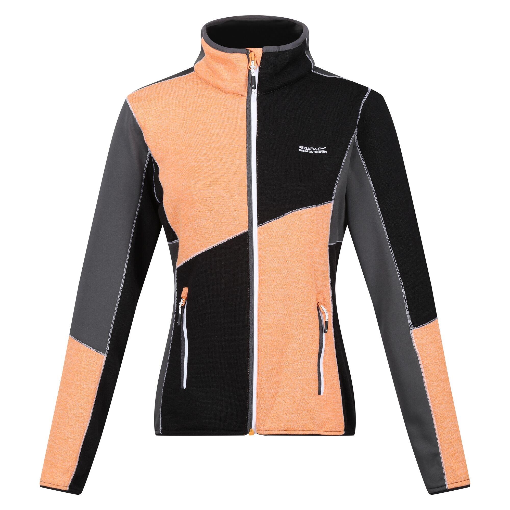 Women's LINDALLA fleece jacket (Light orange / Black)