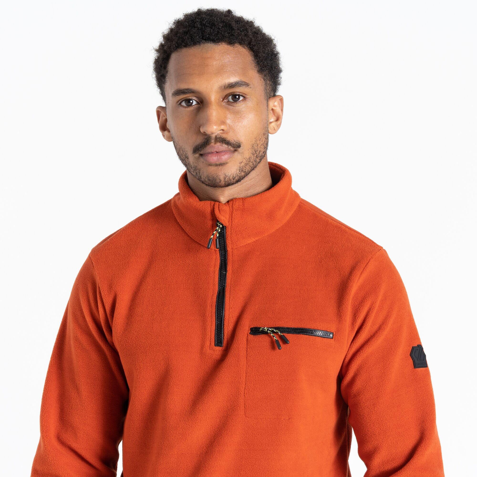 Mens Affinity Zip Neck Fleece Top (Rooibos Tea/Brown) 4/5