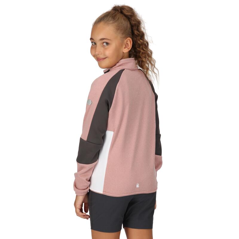 Forro Polar Oberon VII de Jaspeada para Niños/Niñas Rosa Dusky, Gris Seal