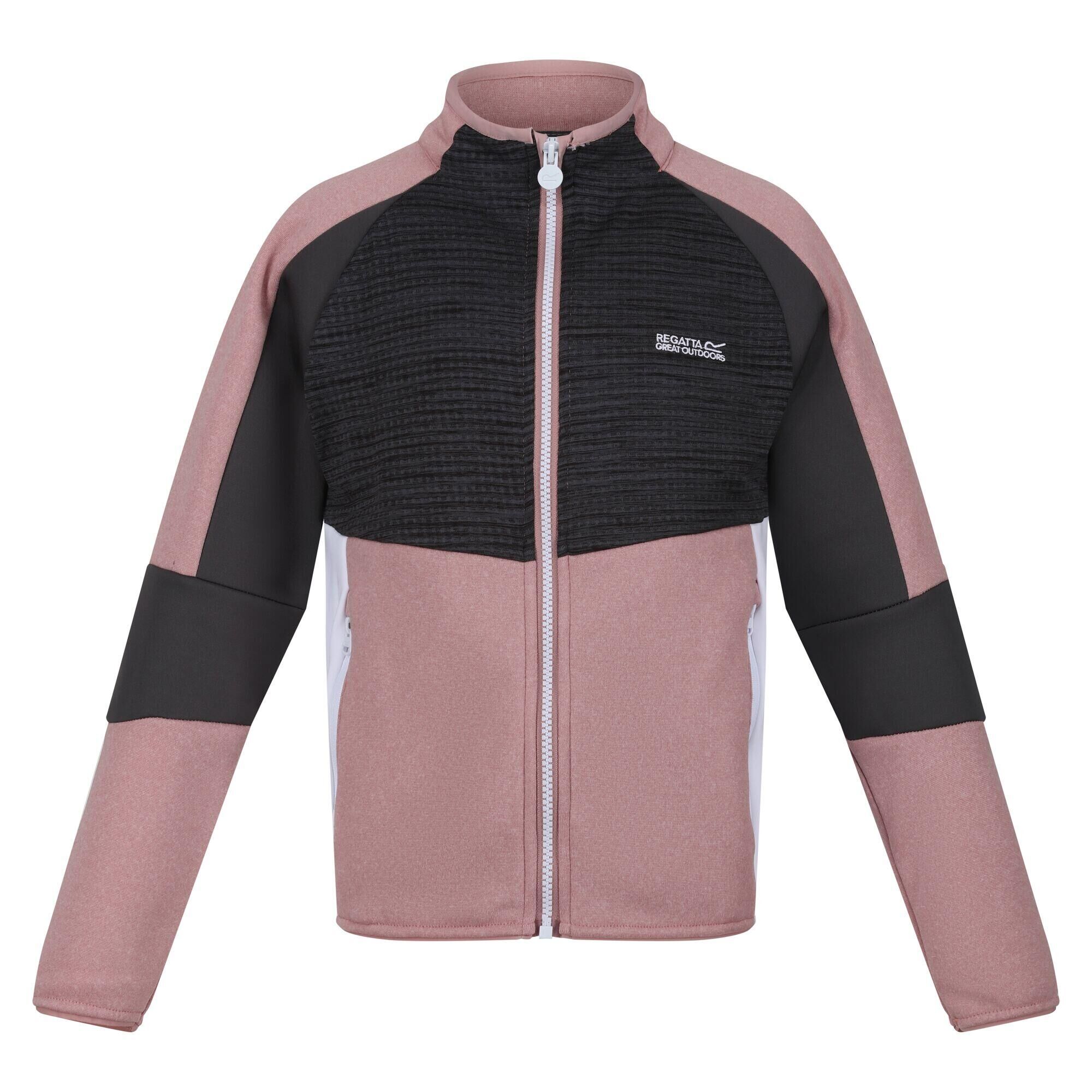 REGATTA Childrens/Kids Oberon VII Marl Full Zip Fleece Jacket (Dusky Rose/Seal Grey)