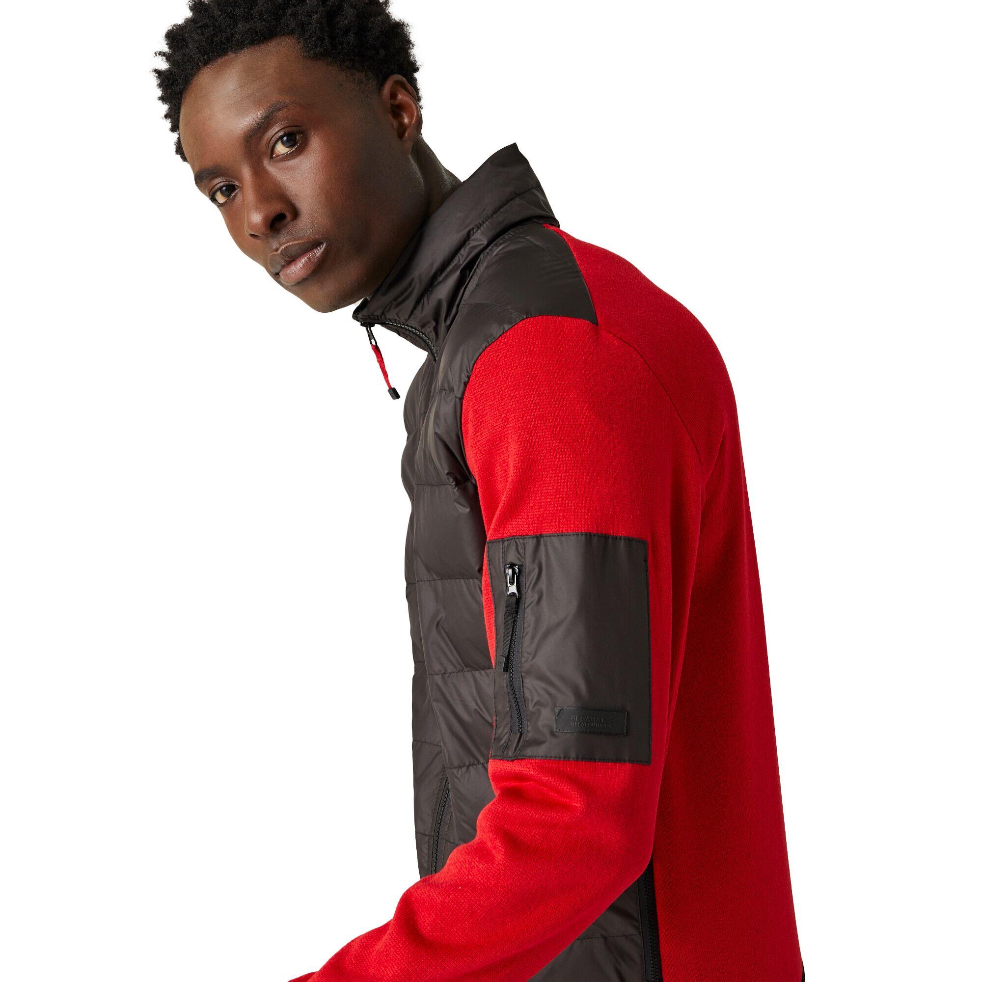 Mens Colliston Baffled Fleece Jacket (Black/Danger Red) 4/5