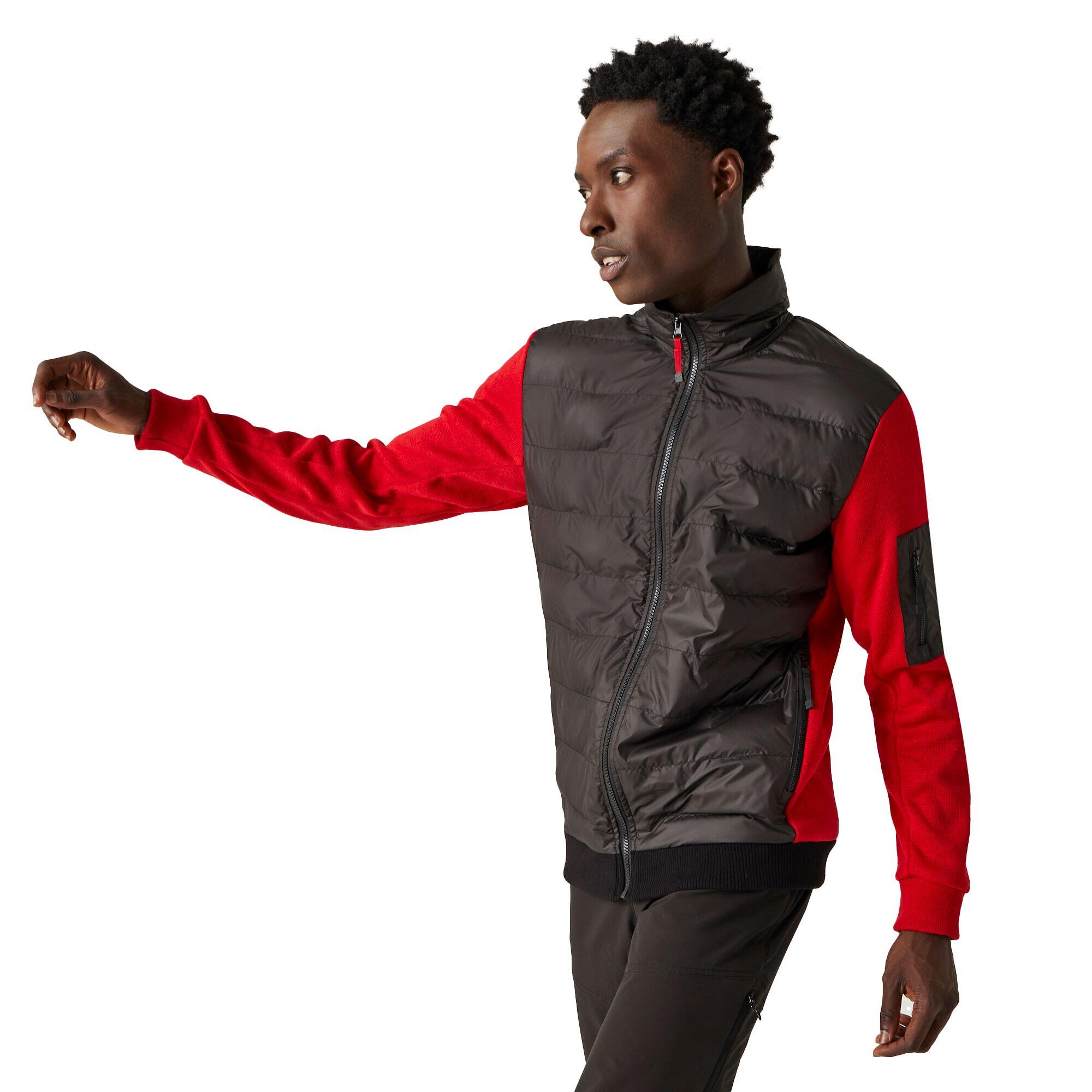 Mens Colliston Baffled Fleece Jacket (Black/Danger Red) 3/5