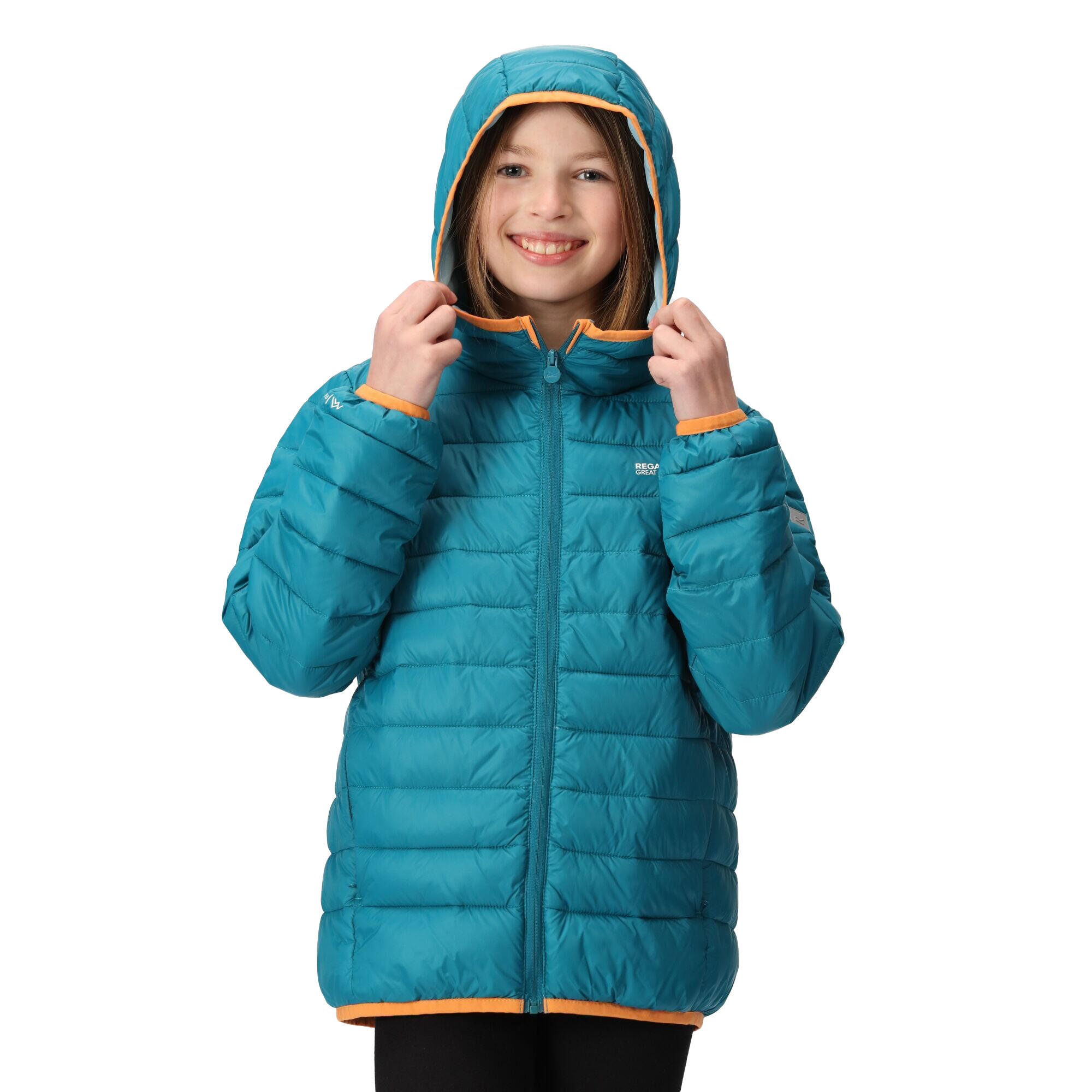 Childrens/Kids Marizion Hooded Padded Jacket (Gulfstream/Sea Haze) 4/5