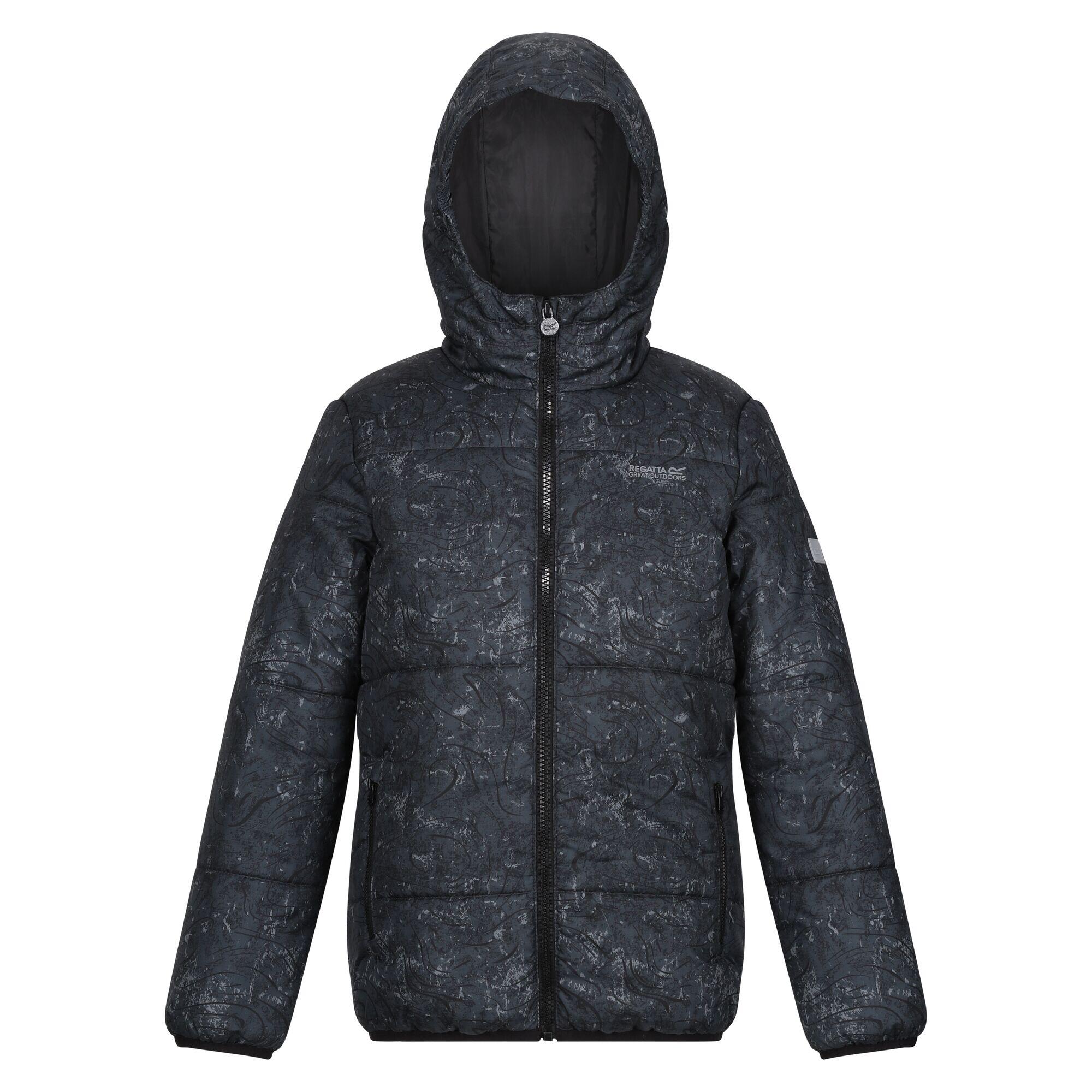 Childrens/Kids Lofthouse VII Printed Insulated Padded Jacket (Seal Grey/Terrain) 1/5