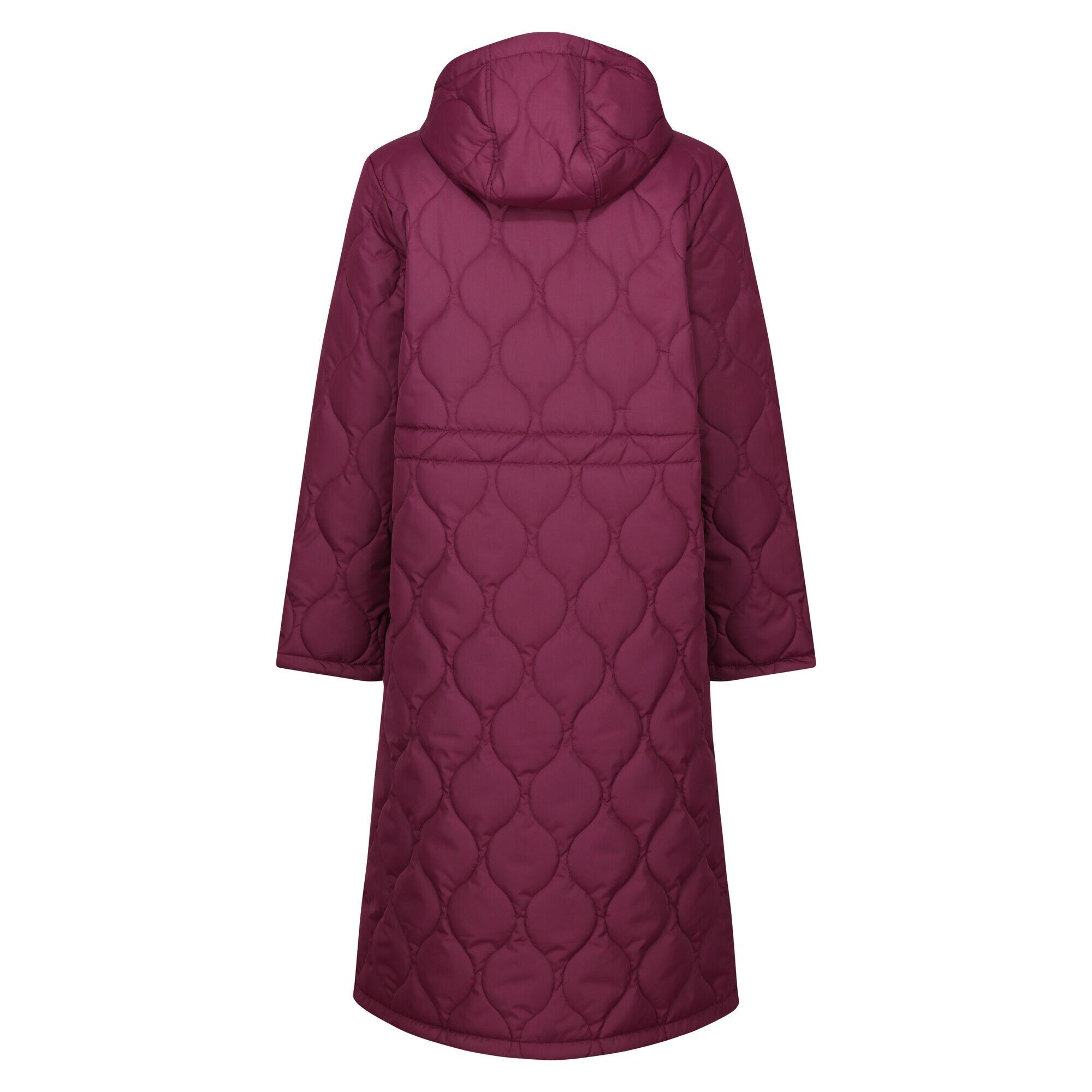 Womens/Ladies Orla Quilted Longline Padded Jacket (Burgundy/Shadow Elm Pink) 2/5