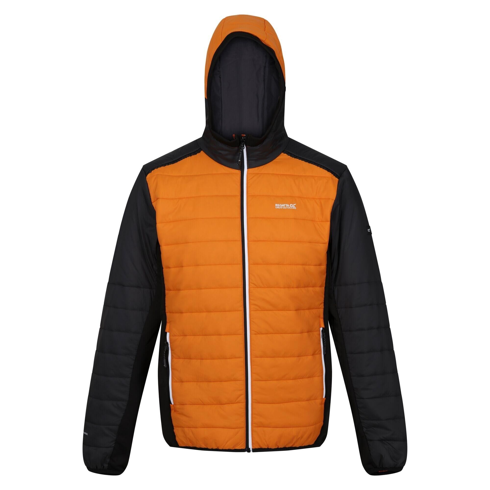 REGATTA Mens Trutton II Baffled Padded Jacket (Orange Pepper/Ash)