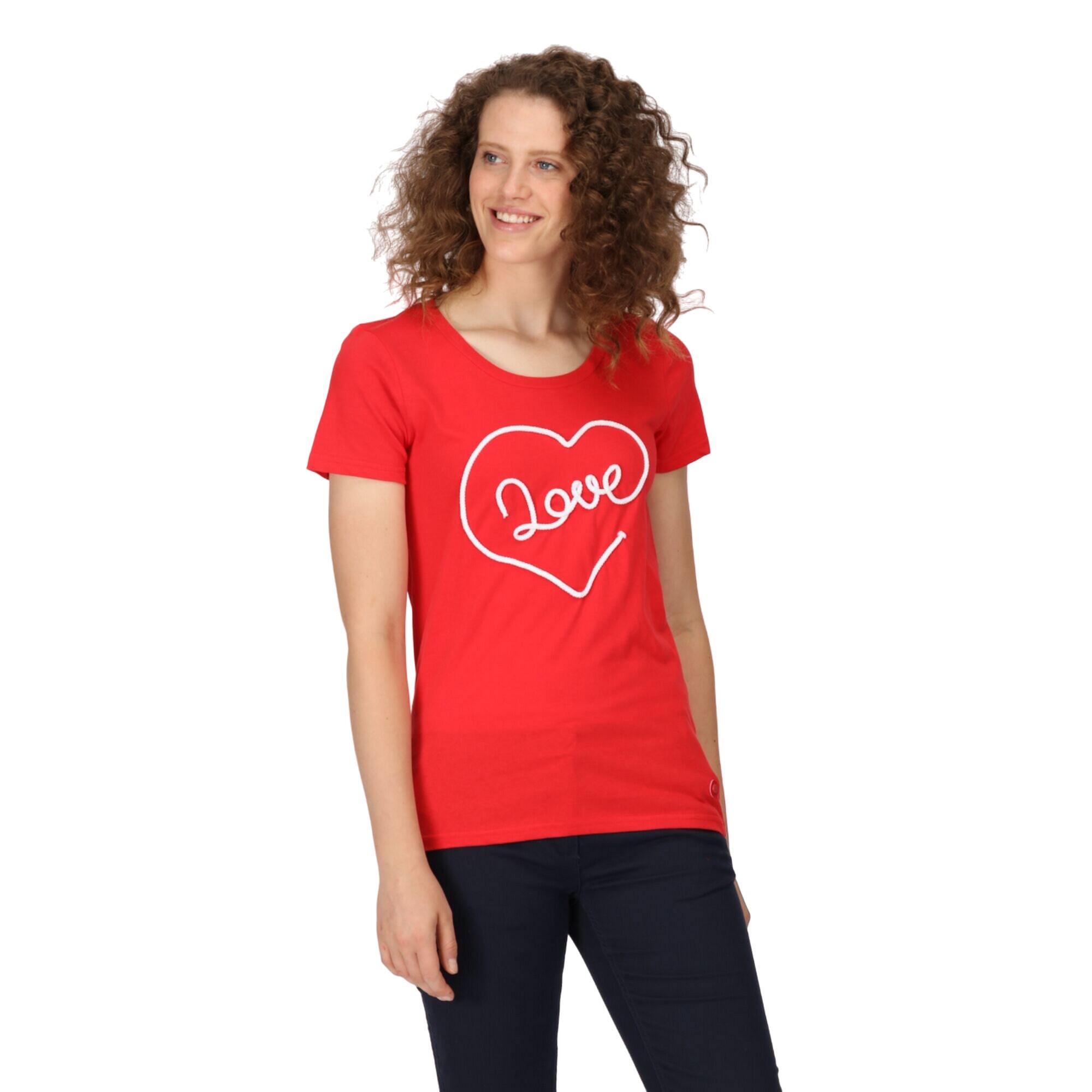 Womens/Ladies Filandra VII Love TShirt (Miami Red) 3/5