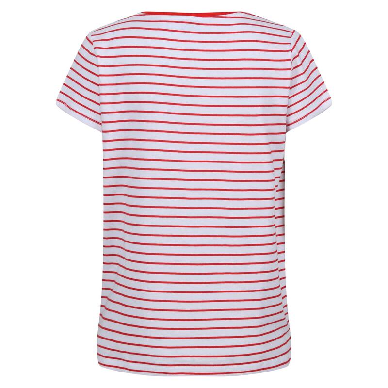 Tshirt ODALIS HELLO SUMMER Femme (Blanc / Rouge vif)