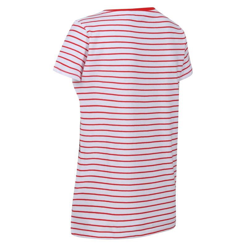Tshirt ODALIS HELLO SUMMER Femme (Blanc / Rouge vif)