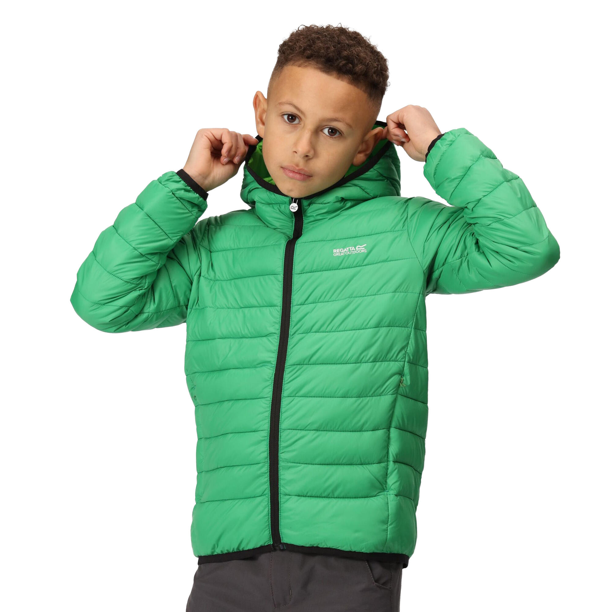 Childrens/Kids Marizion Hooded Padded Jacket (Field Green/Jasmine Green) 4/5