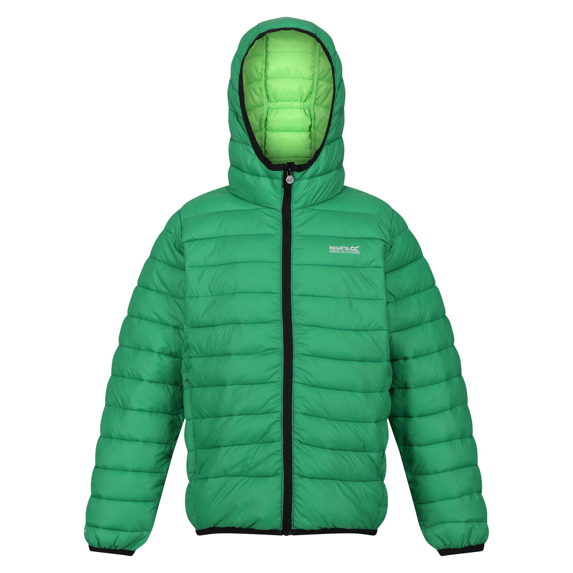 REGATTA Childrens/Kids Marizion Hooded Padded Jacket (Field Green/Jasmine Green)