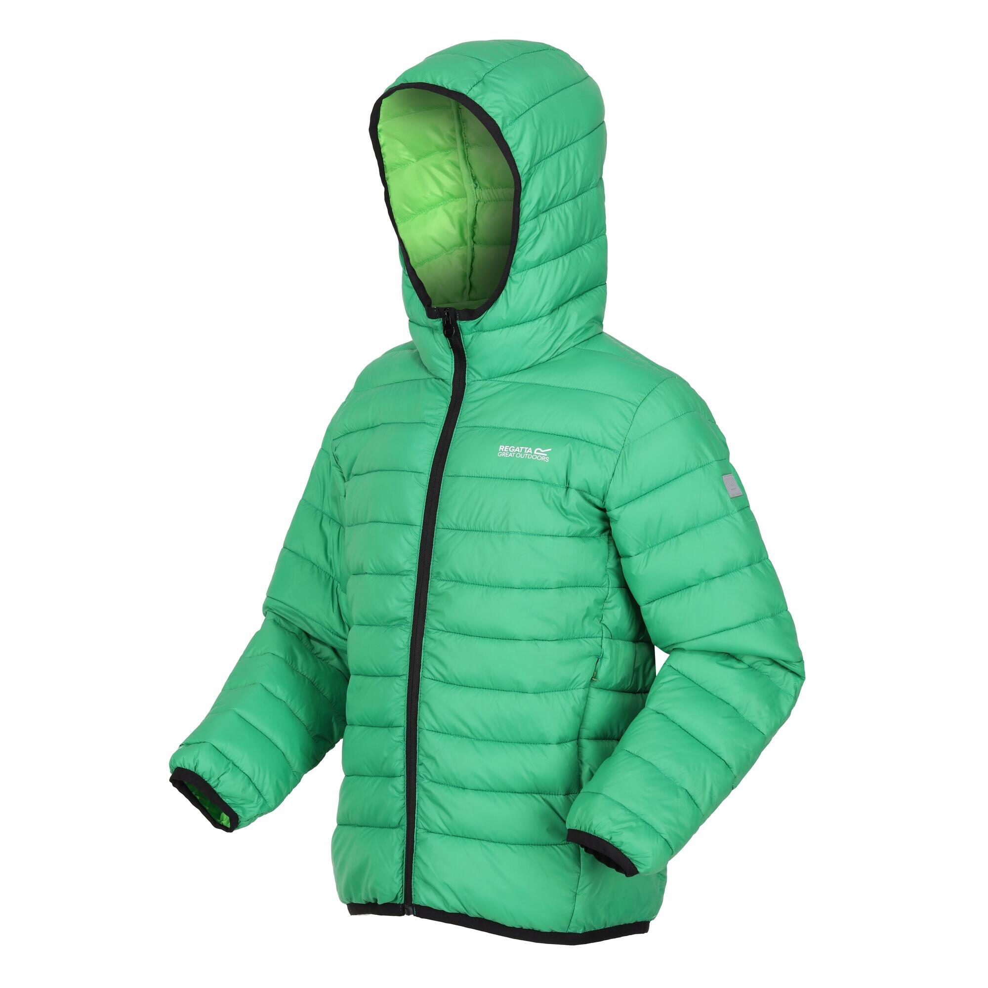 Childrens/Kids Marizion Hooded Padded Jacket (Field Green/Jasmine Green) 3/5