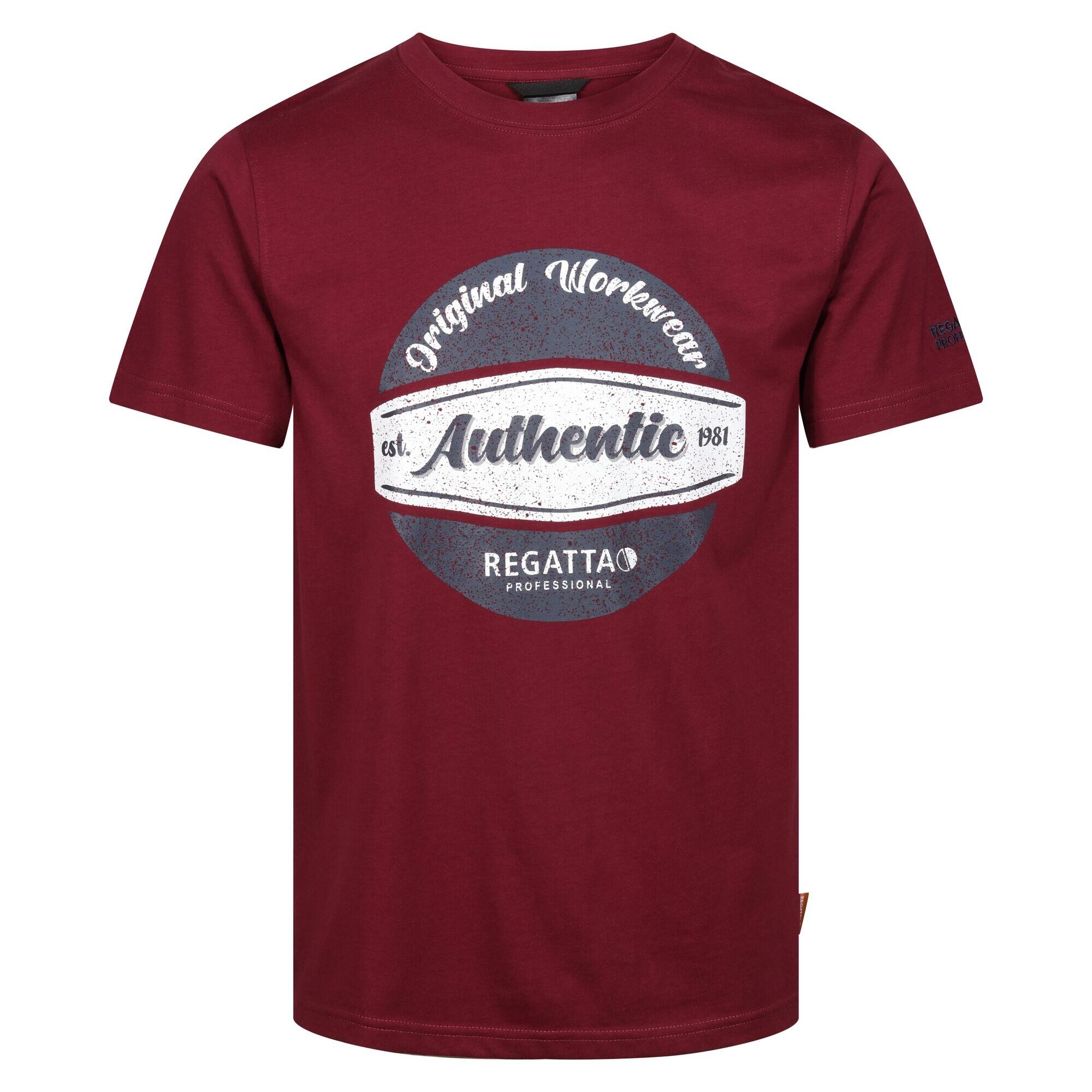 REGATTA Mens Original Workwear Cotton TShirt (Burgundy)