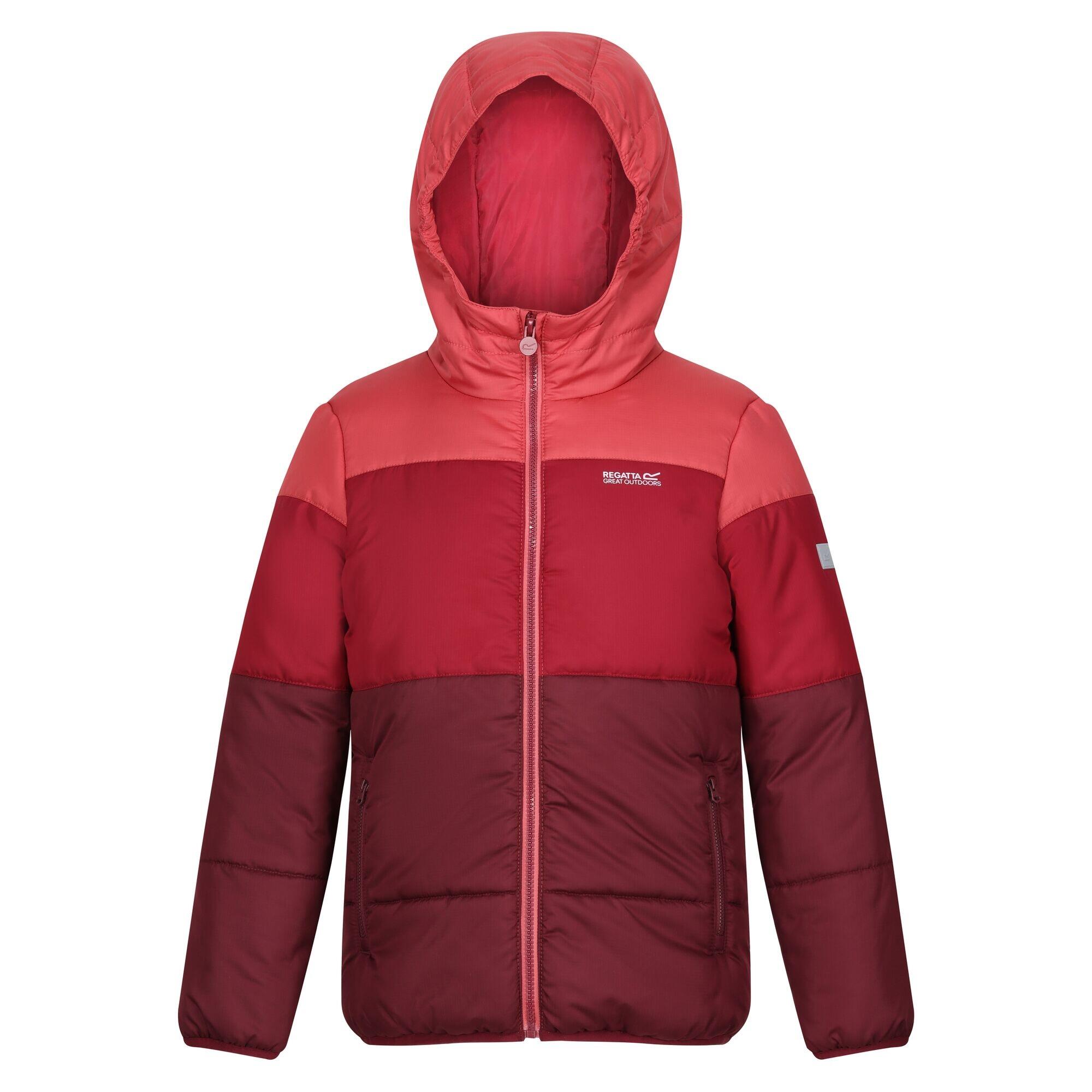 Childrens/Kids Lofthouse VII Terrain Print Padded Jacket (Mineral Red/Rumba Red) 1/5