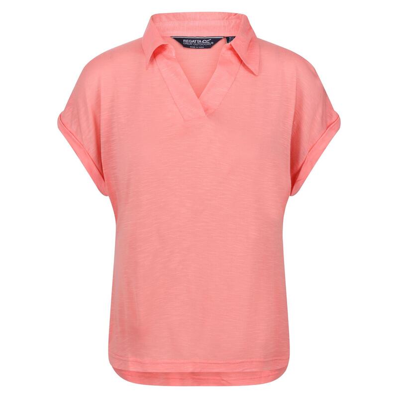 Dames Lupine Tshirt met kraagje (Schelp Roze)