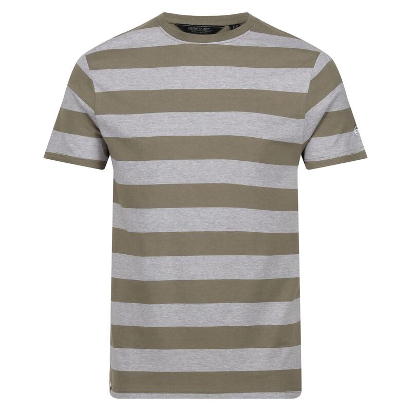 T-Shirt Ryeden Striped Coolweave para homem Fauna/Pedra Branca