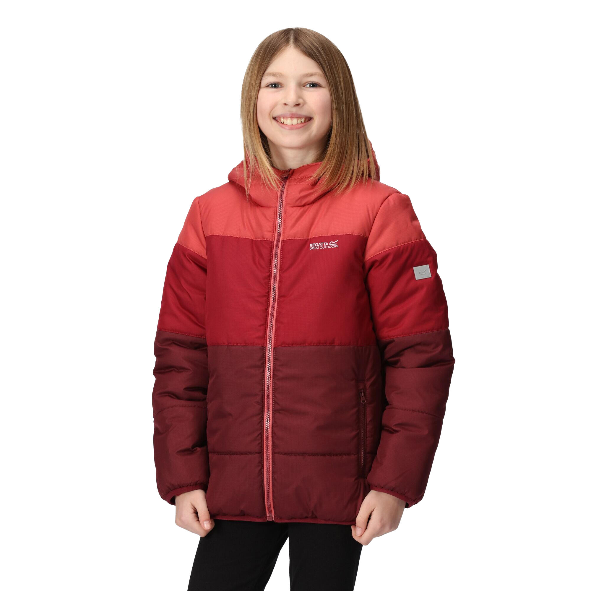 Childrens/Kids Lofthouse VII Terrain Print Padded Jacket (Mineral Red/Rumba Red) 4/5