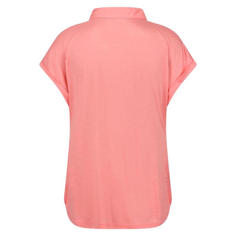 "Lupine" TShirt Mit Kragen für Damen Shell Pink