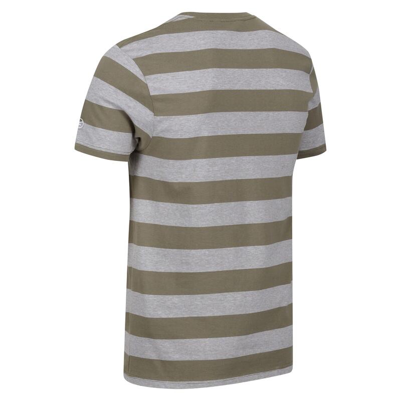 T-Shirt Ryeden Striped Coolweave para homem Fauna/Pedra Branca