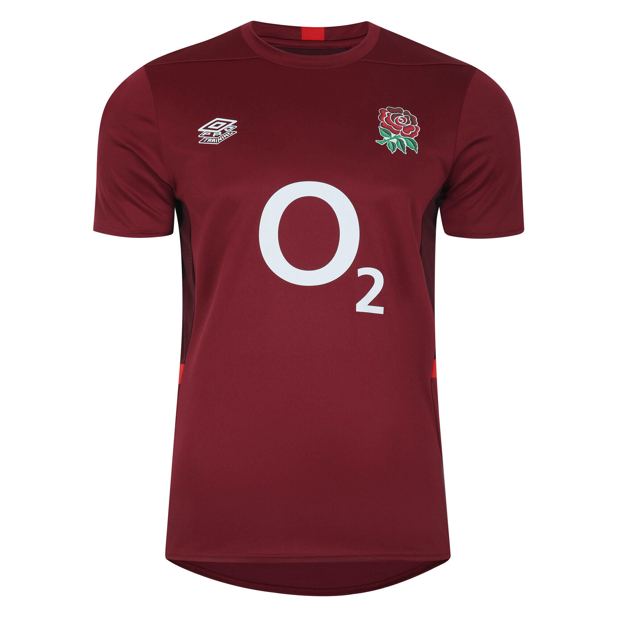 UMBRO Mens 23/24 England Rugby Gym TShirt (Tibetan Red/Zinfandel/Flame Scarlet)