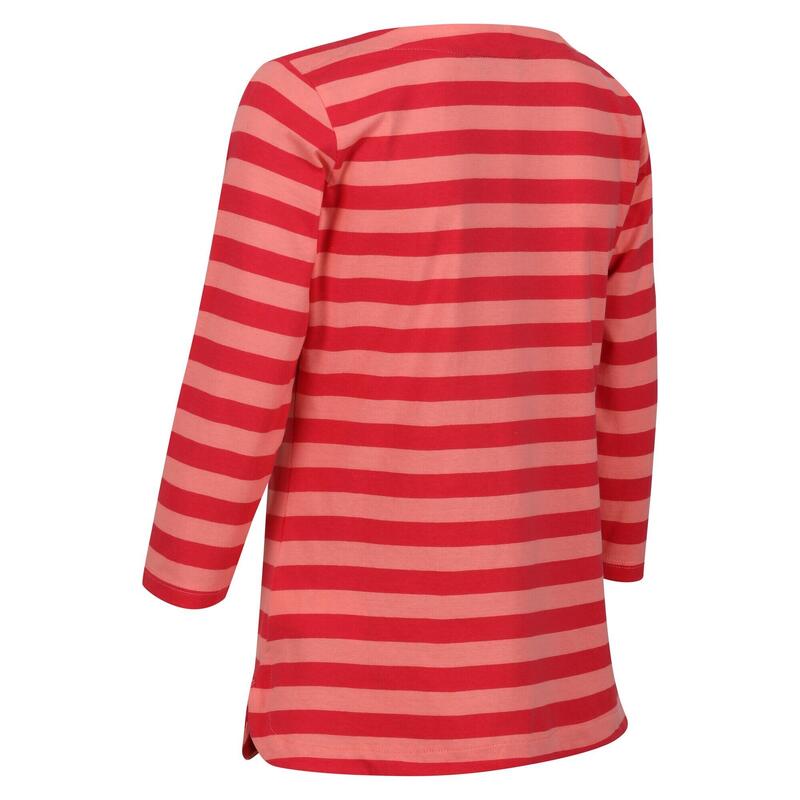 Dames Bayla 3/4 mouw Tshirt (Schelp Roze/Miami Rood)