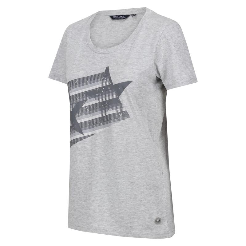 Camiseta Filandra VII Estrella de Jaspeada para Mujer Paloma Gris