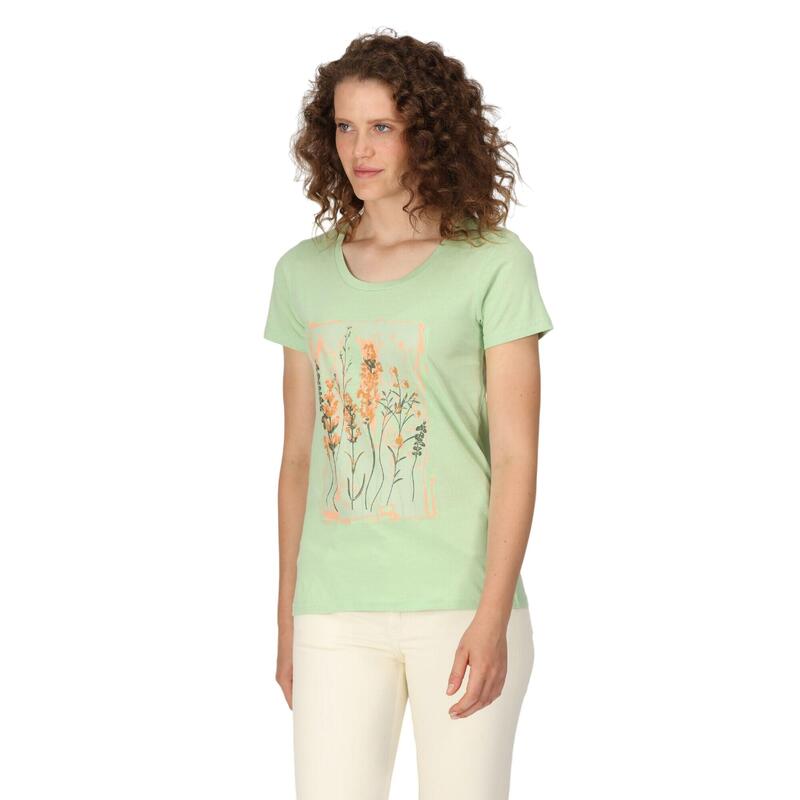 Camiseta Filandra VII Plantas para Mujer Verde Tranquilo