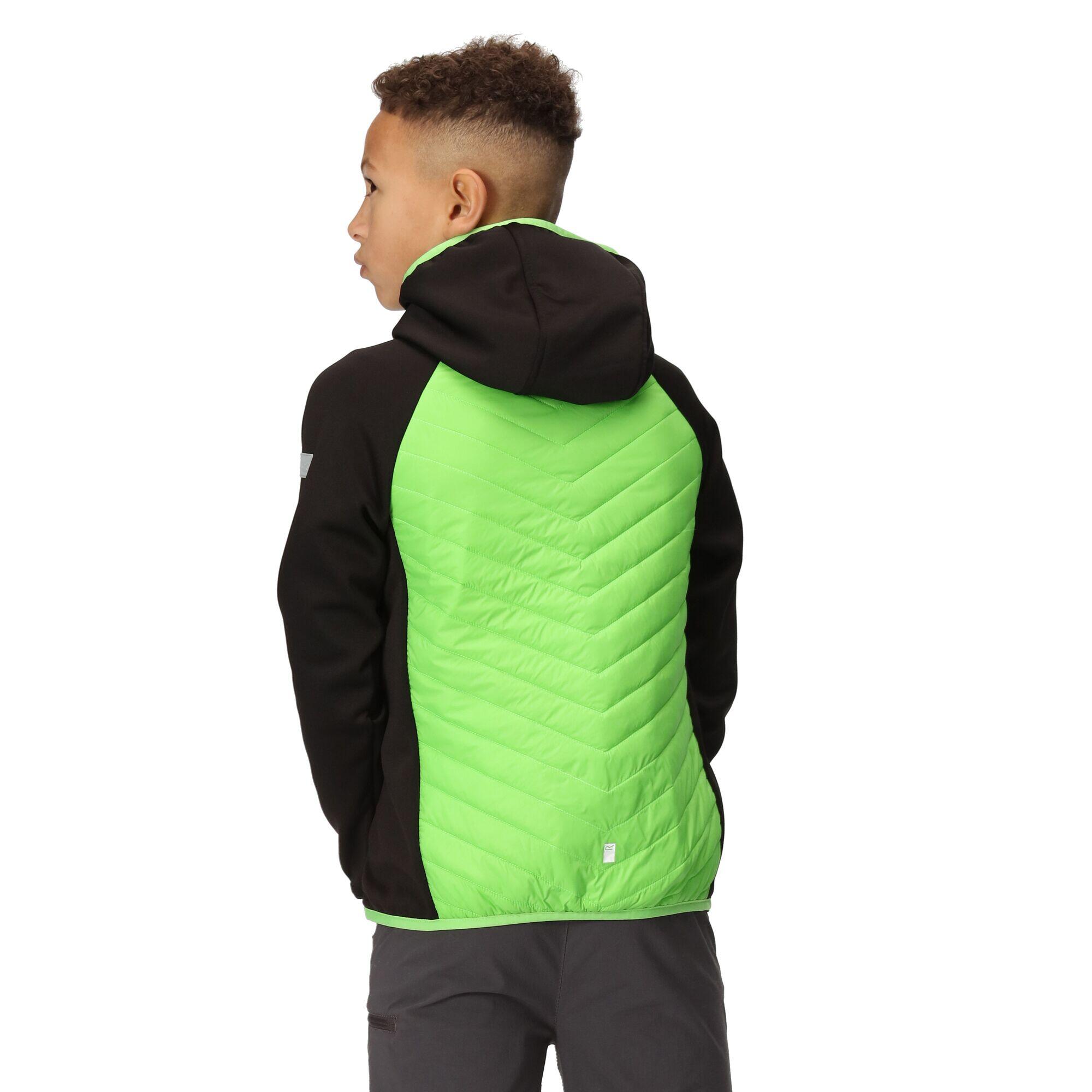 Childrens/Kids Kielder Hybrid VII Padded Jacket (Black/Jasmine Green) 4/5