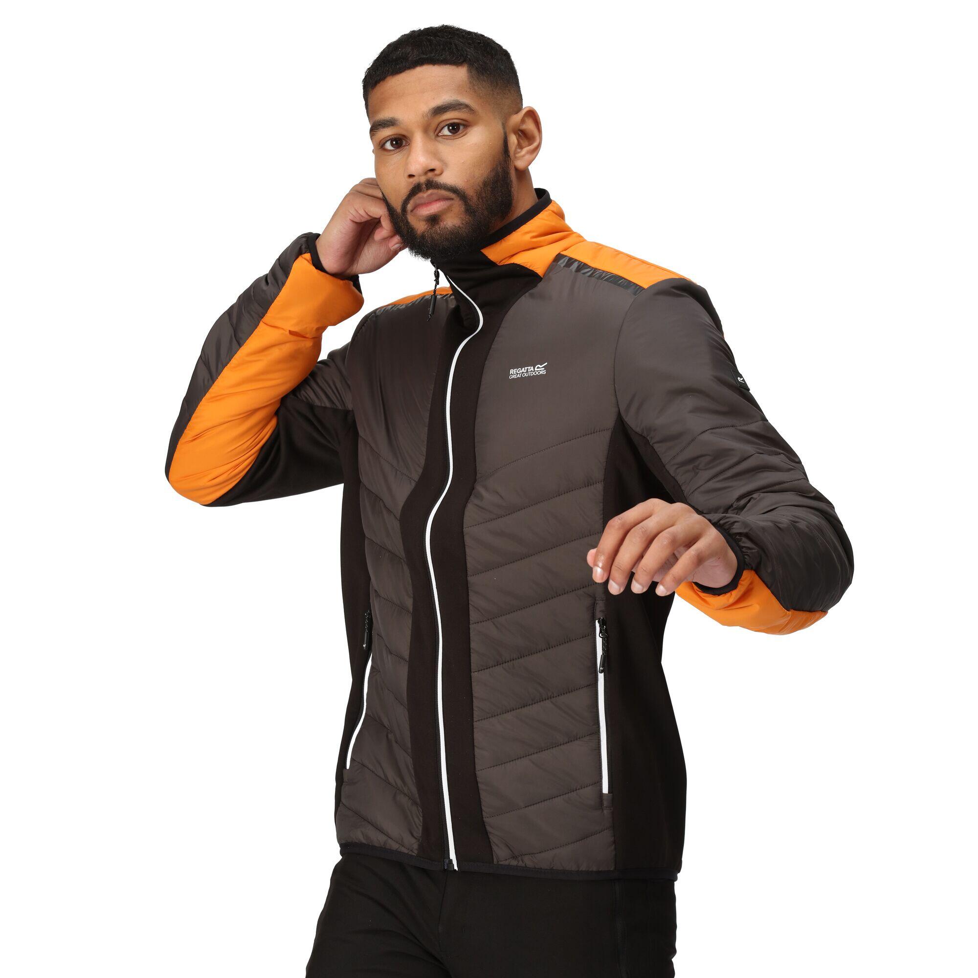 Mens Halton VII Contrast Panel Baffled Padded Jacket (Ash/Orange Pepper) 4/5