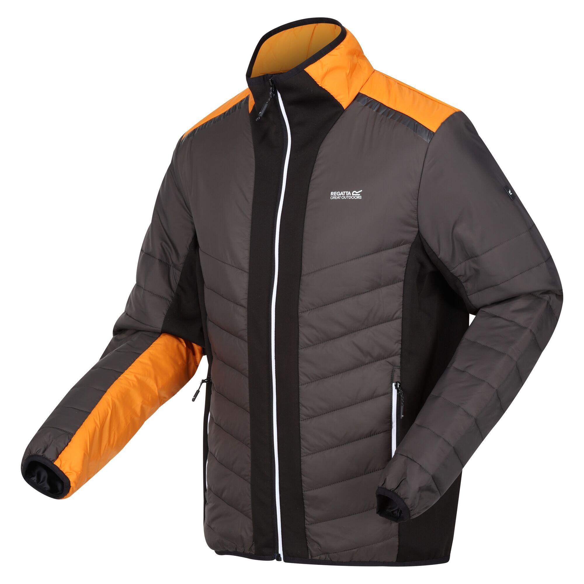 Mens Halton VII Contrast Panel Baffled Padded Jacket (Ash/Orange Pepper) 3/5