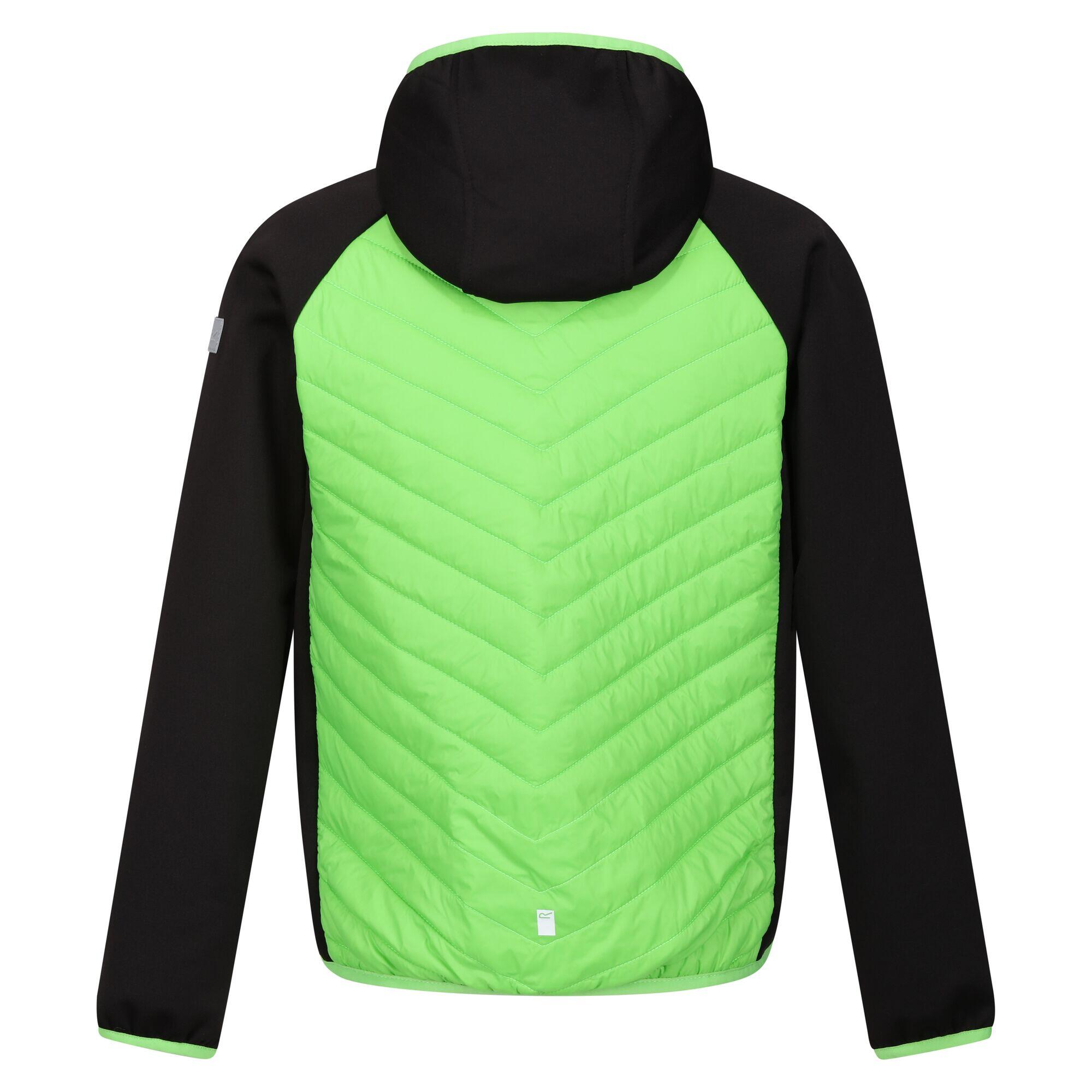 Childrens/Kids Kielder Hybrid VII Padded Jacket (Black/Jasmine Green) 2/5