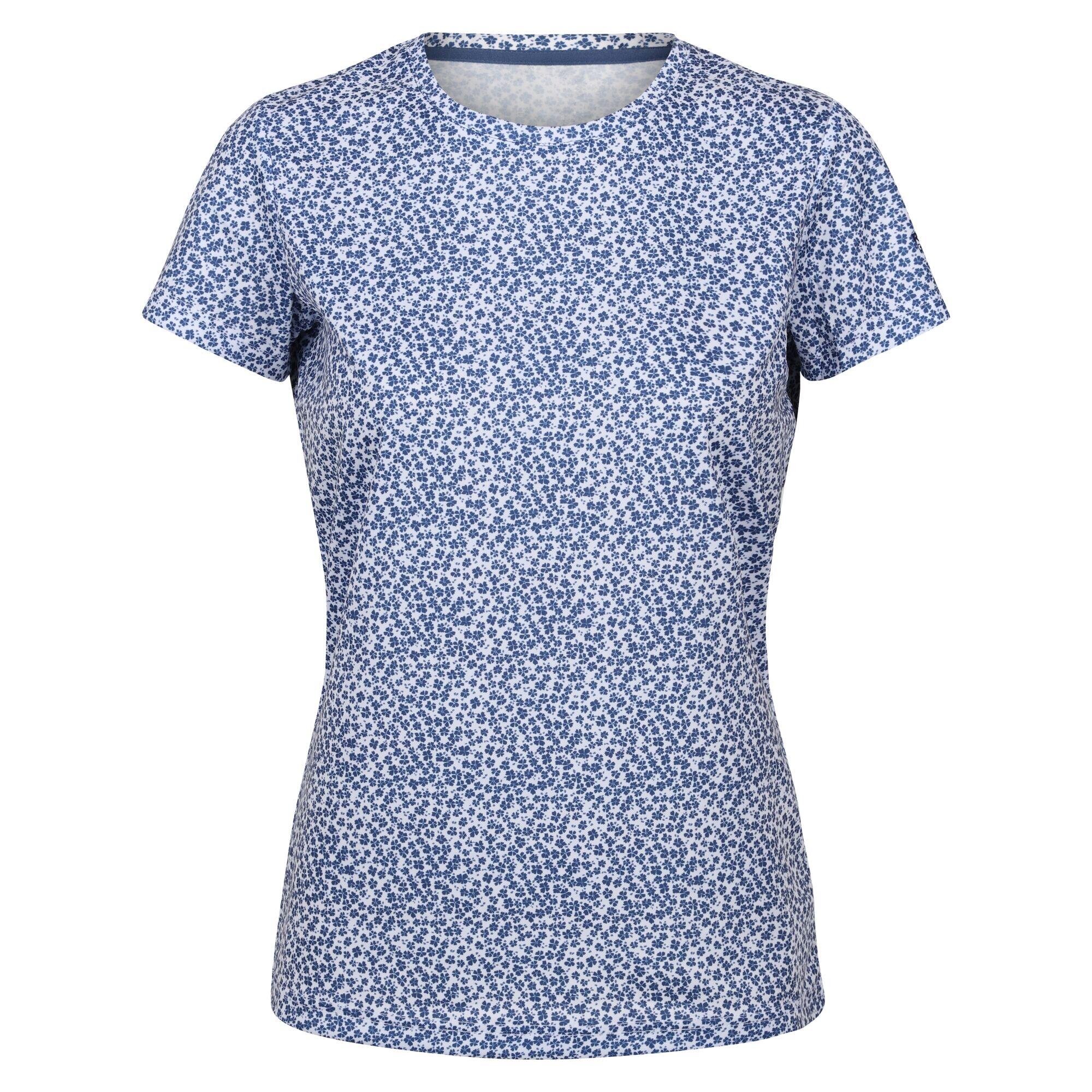 REGATTA Womens/Ladies Fingal Edition Ditsy Print TShirt (Dusty Denim)