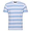 Heren Ryeden Gestreept Coolweave Tshirt (Wit/meerblauw)