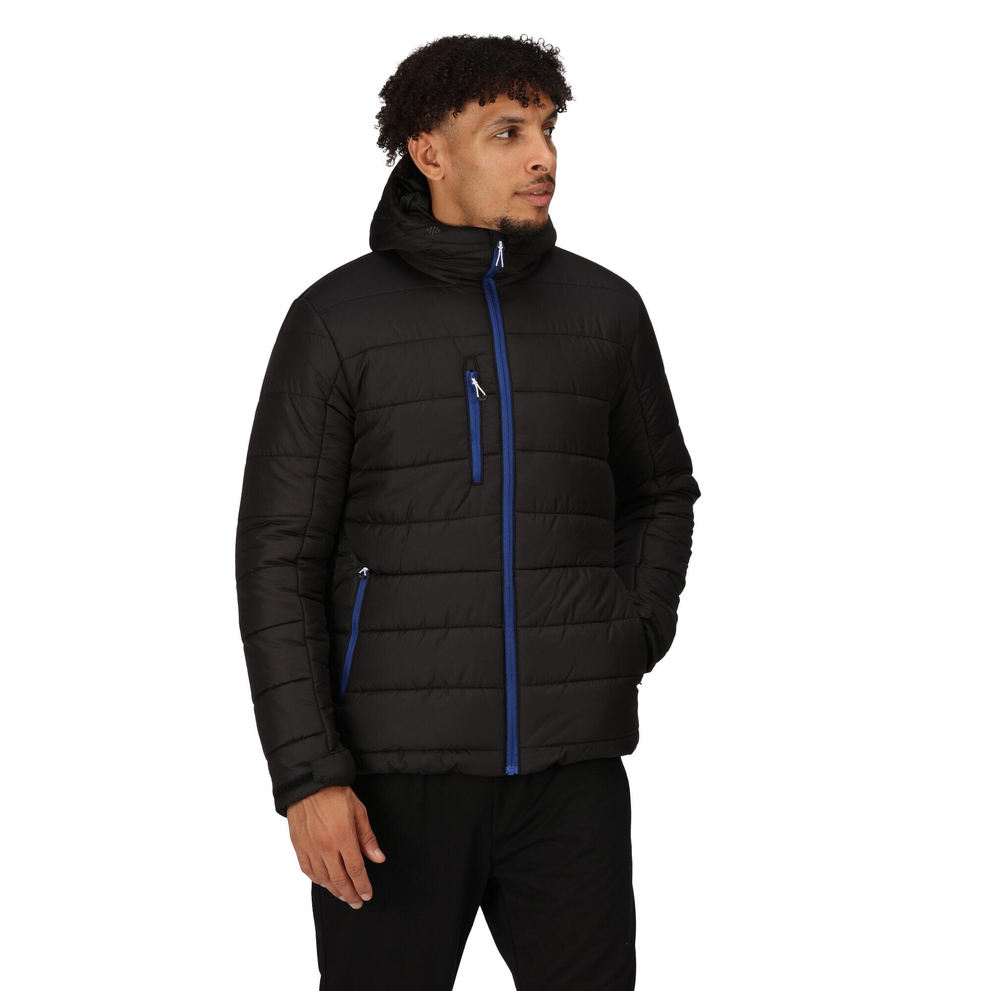 Mens Navigate Thermal Padded Jacket (Black/New Royal) 3/5