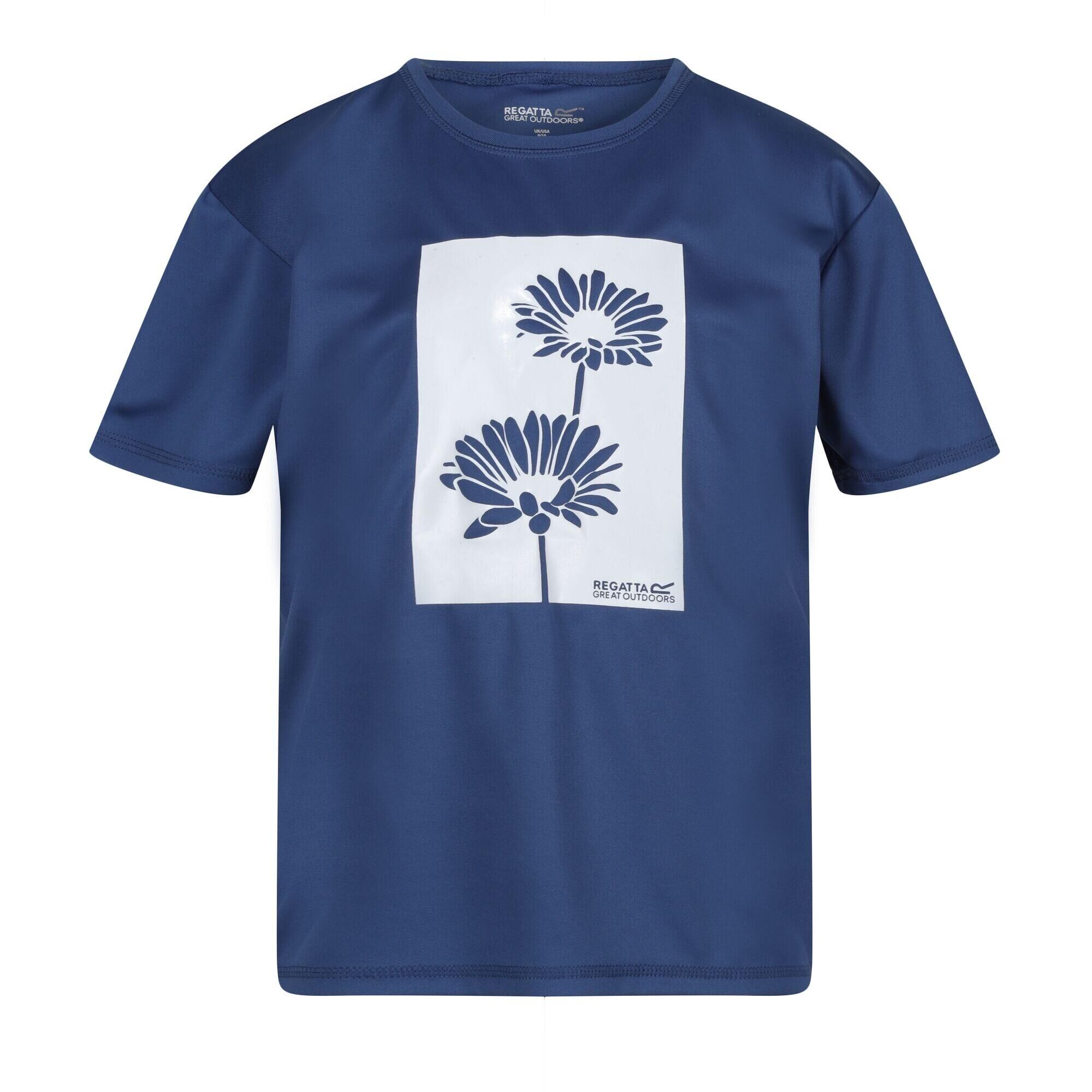 REGATTA Childrens/Kids Alvarado VII Flowers TShirt (Dusty Denim)