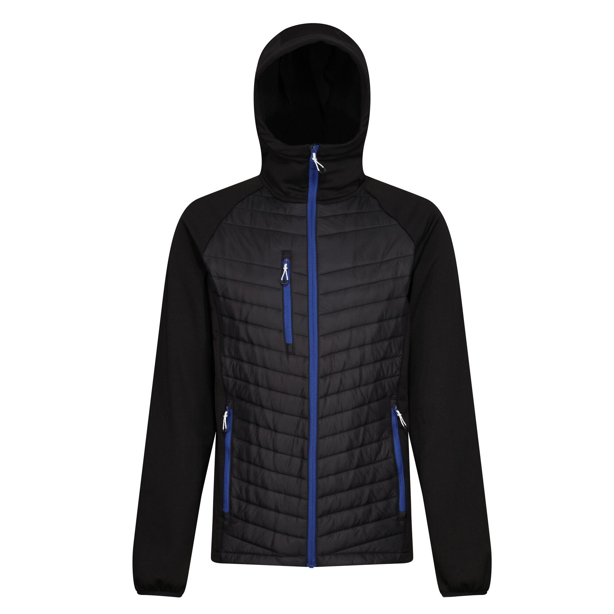 Mens Navigate Quilted Hybrid Jacket (Black/New Royal) 1/5