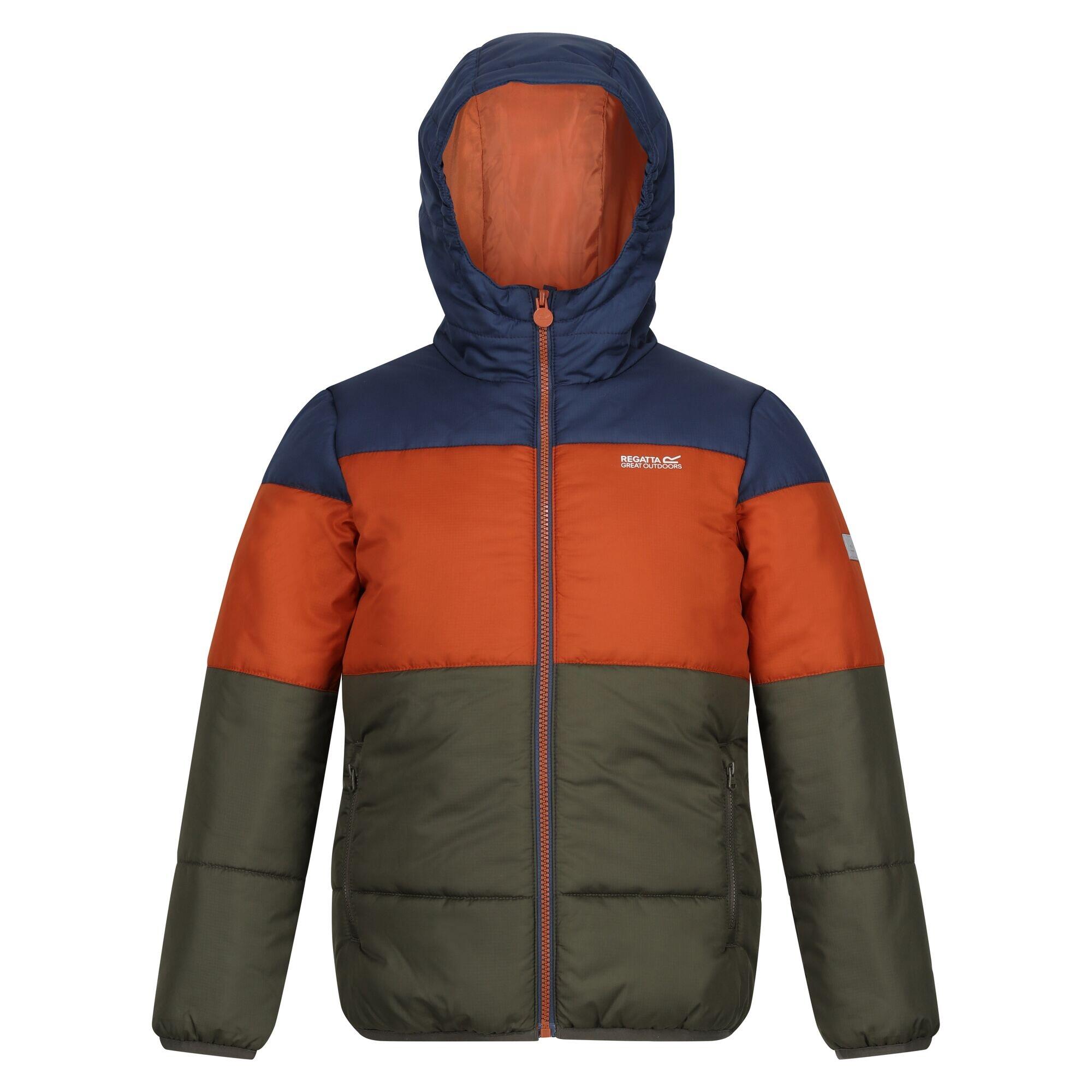 REGATTA Childrens/Kids Lofthouse VII Terrain Print Padded Jacket (Admiral Blue/Burnt