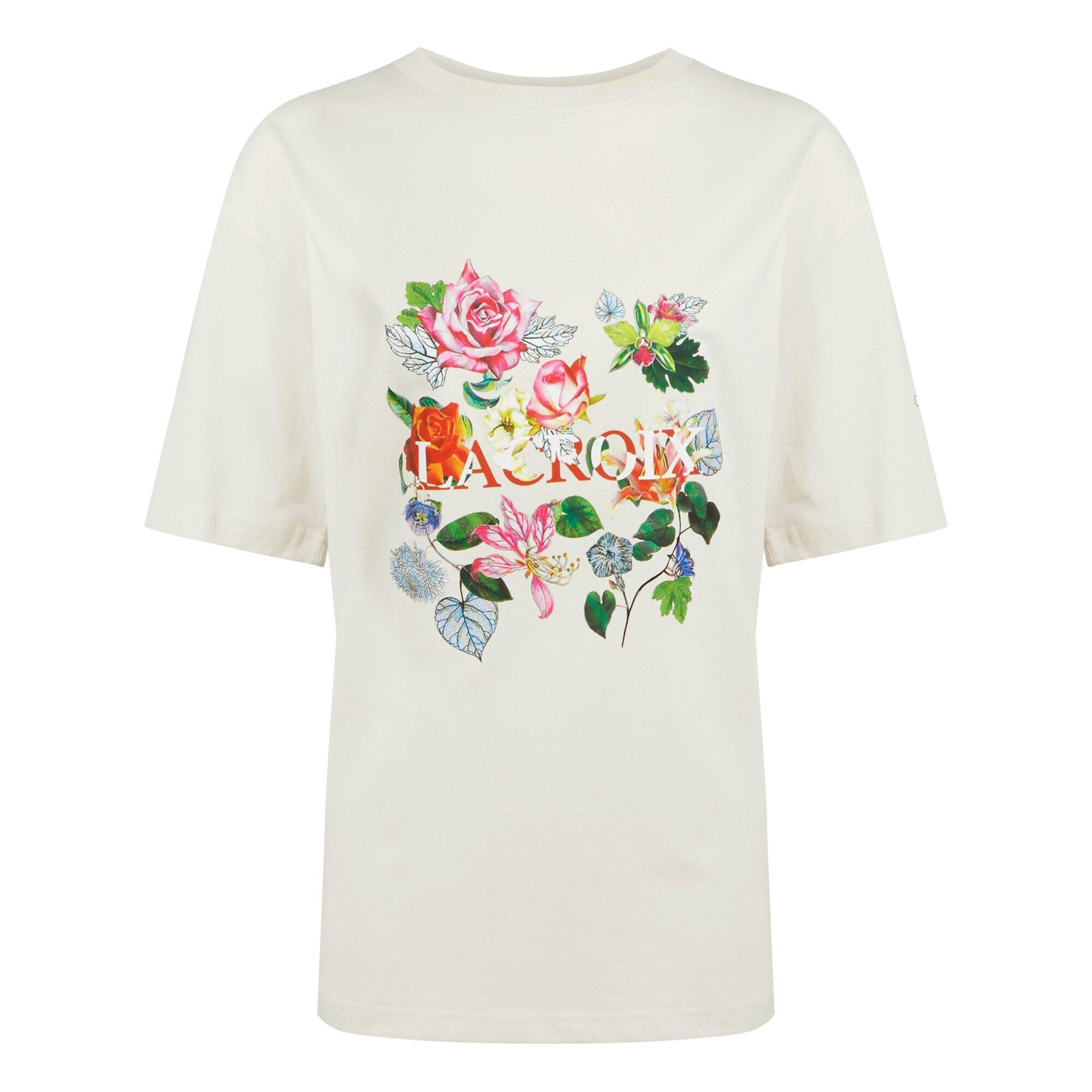 Womens/Ladies Christian Lacroix Bellegarde Floral TShirt (Pearl) 1/4