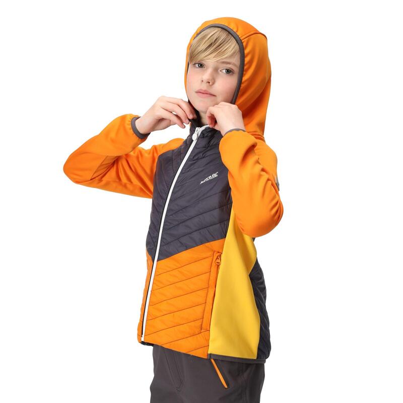 "Kielder Hybrid VII" Steppjacke für Kinder Orangen Pfeffer/Mittelgrau