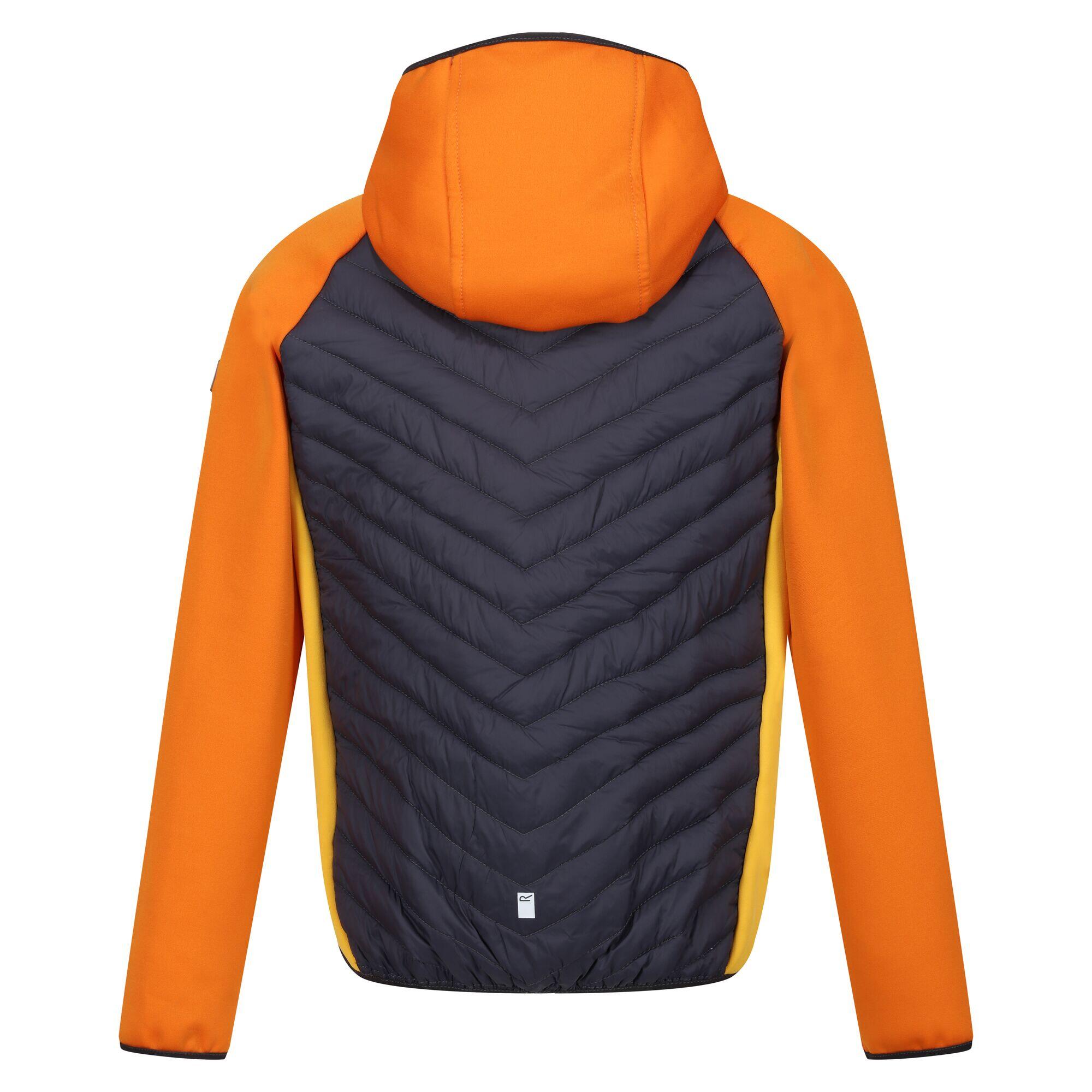 Children's KIELDER HYBRID quilted jacket (Orange / Seal gray)