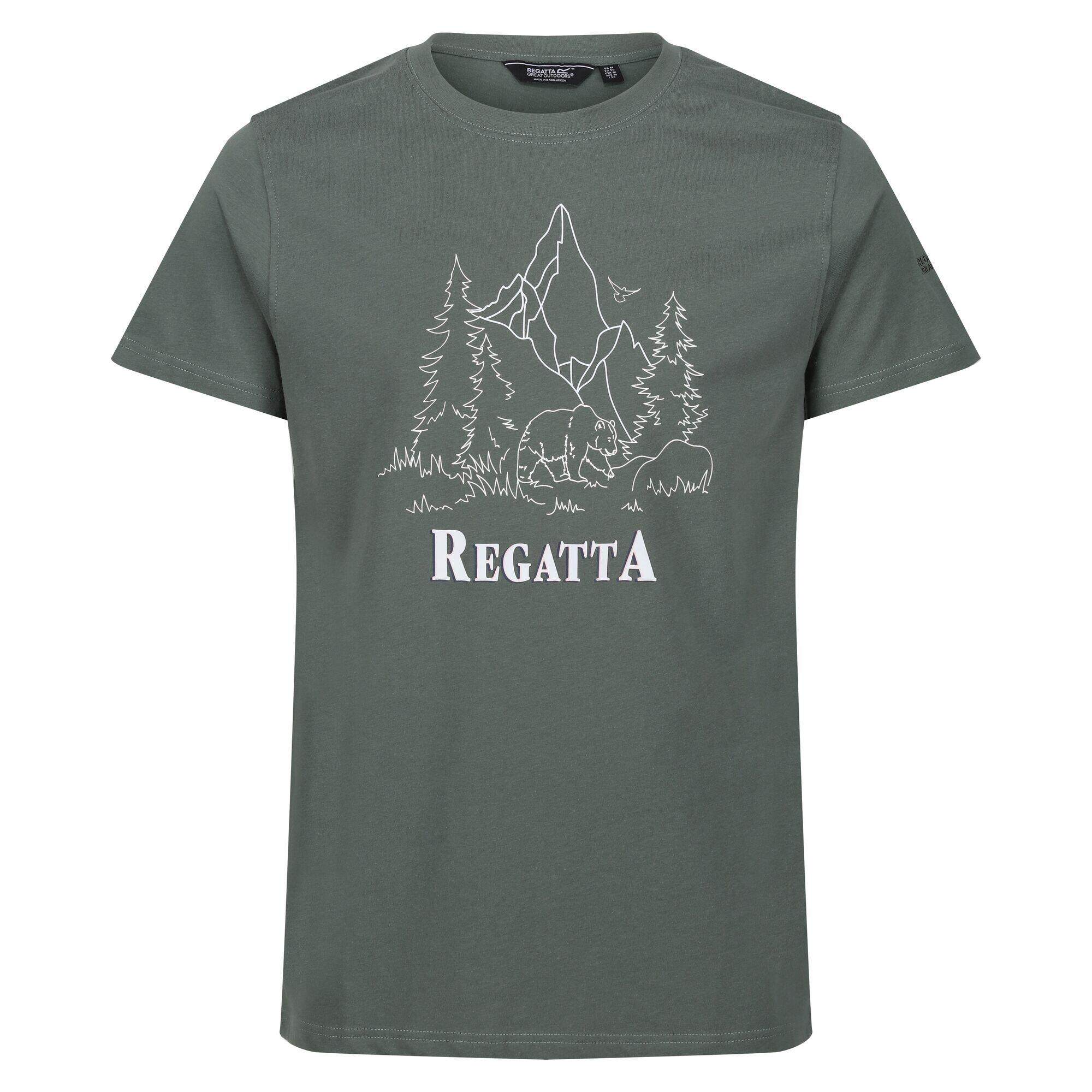 REGATTA Mens Cline VII Mountain Coolweave TShirt (Dark Forest/Mountain Green)