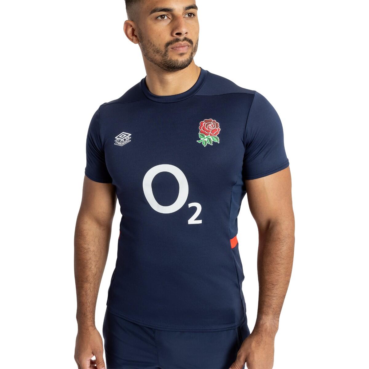Mens 23/24 England Rugby Gym TShirt (Navy Blazer/Dress Blue/Flame Scarlet) 4/4
