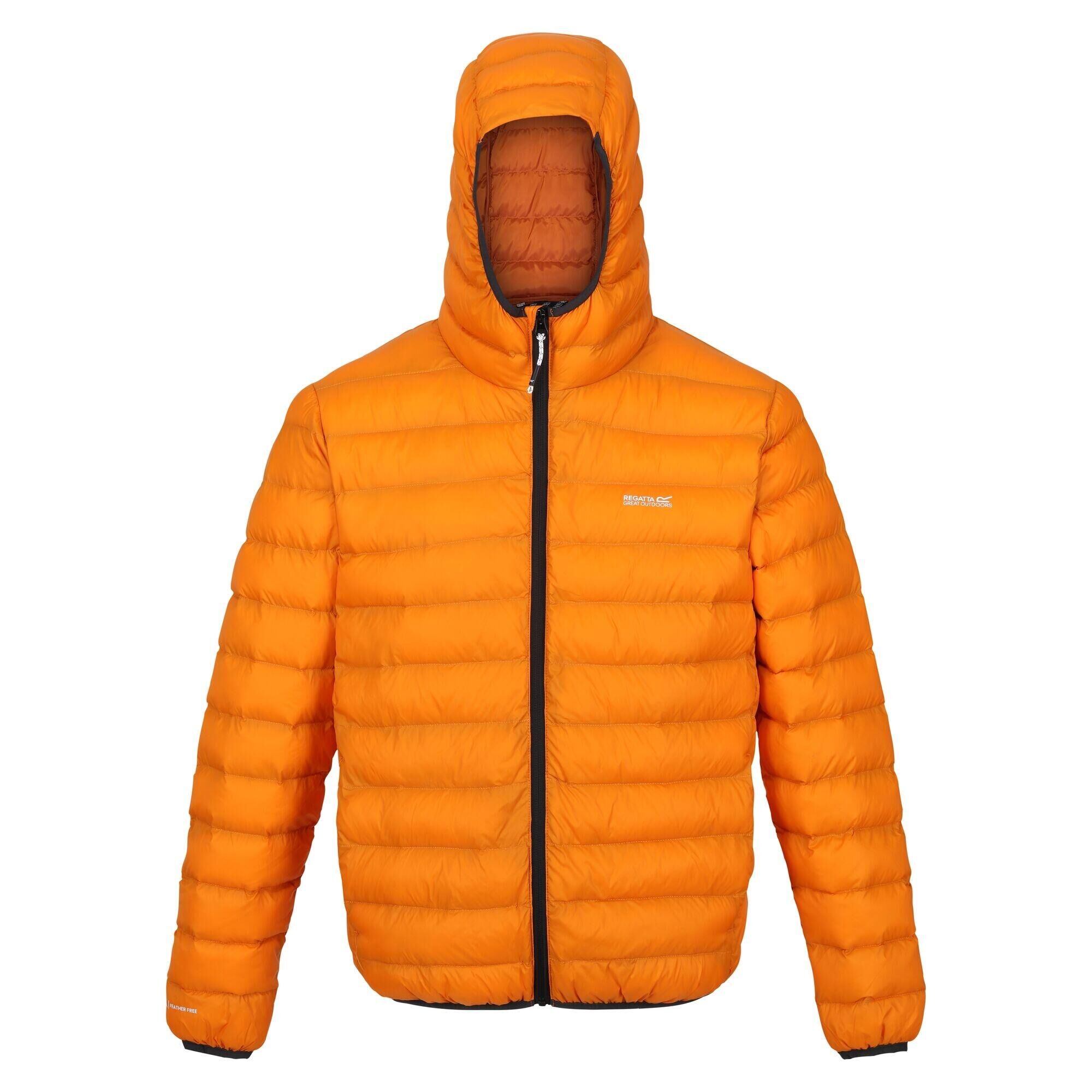 REGATTA Mens Marizion Baffled Hooded Padded Jacket (Orange Pepper/Burnt Copper)