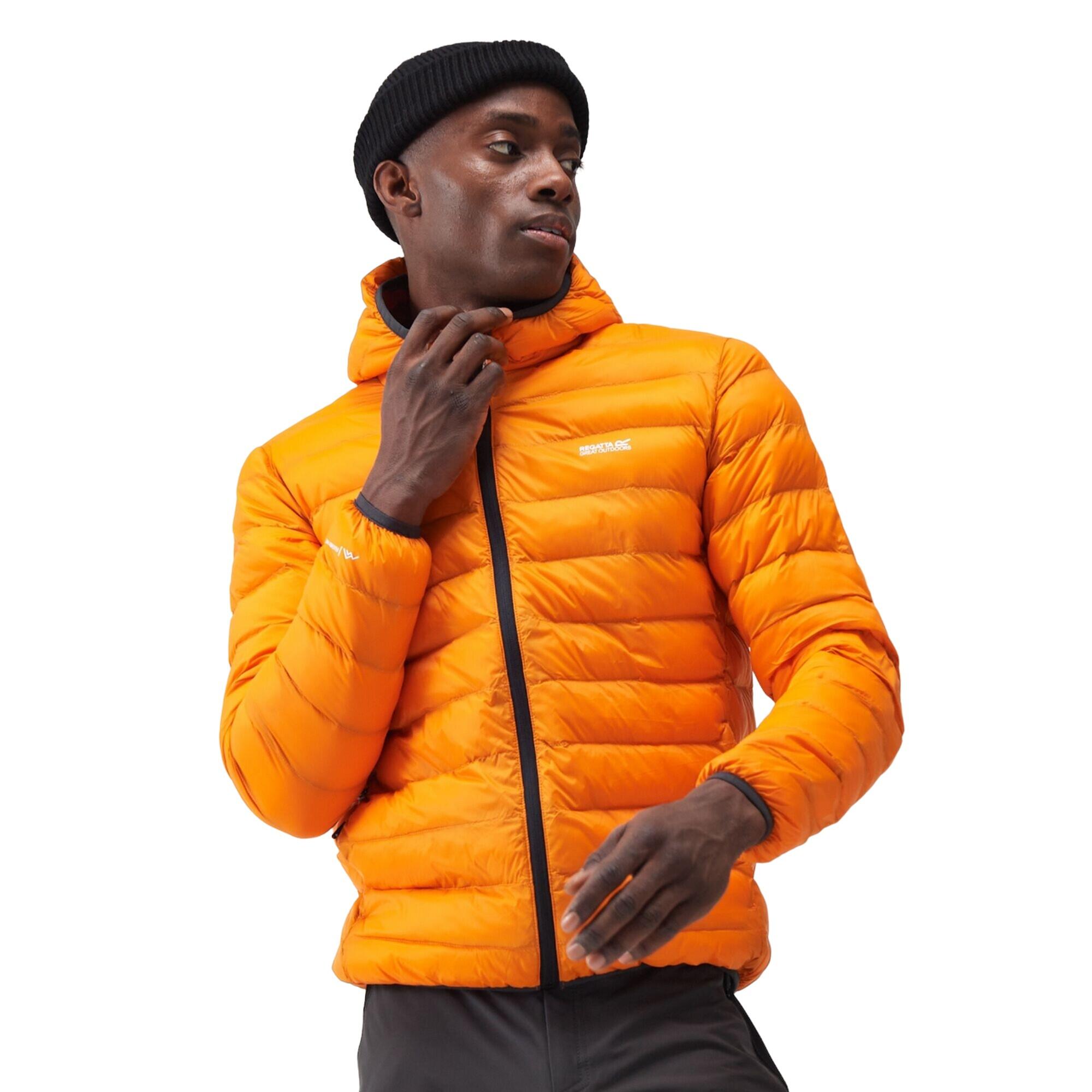 Mens Marizion Baffled Hooded Padded Jacket (Orange Pepper/Burnt Copper) 3/5