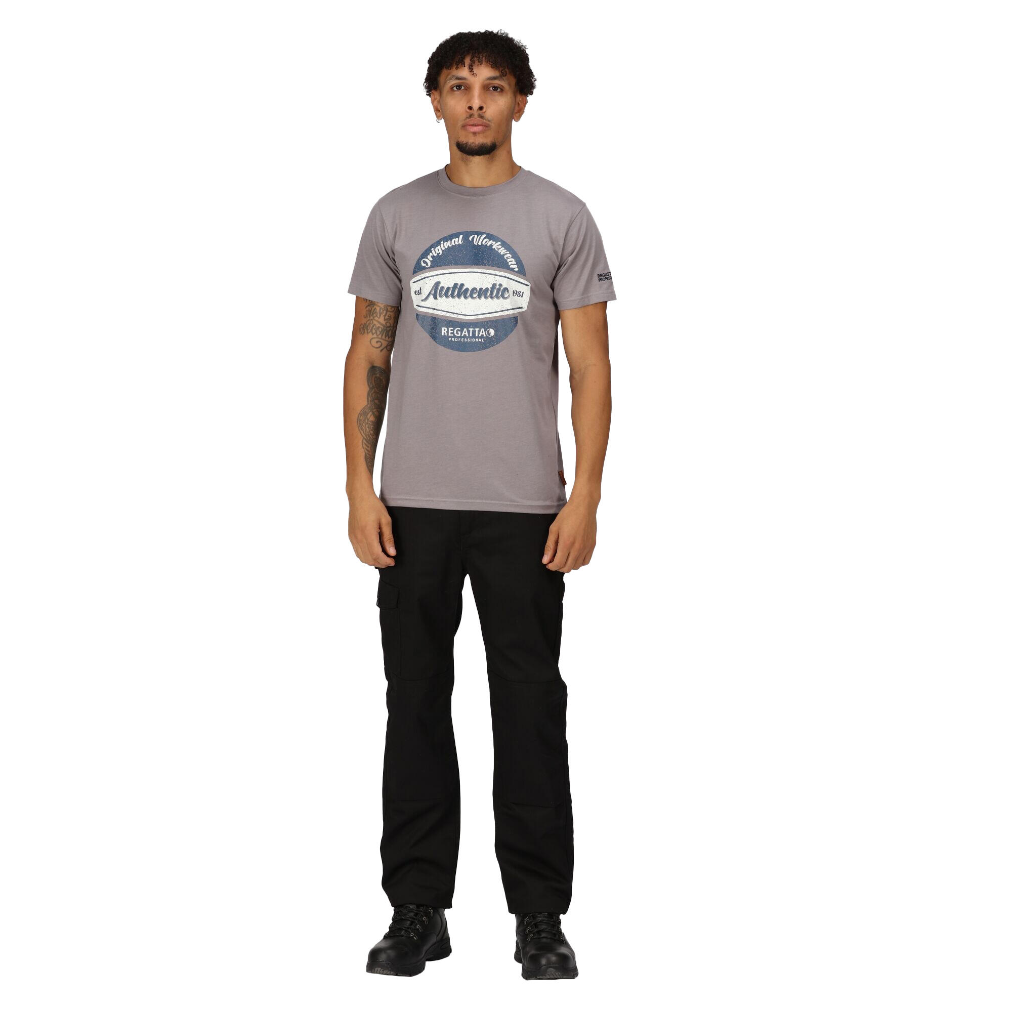 TShirt für Herren Mergel Steingrau 3/4