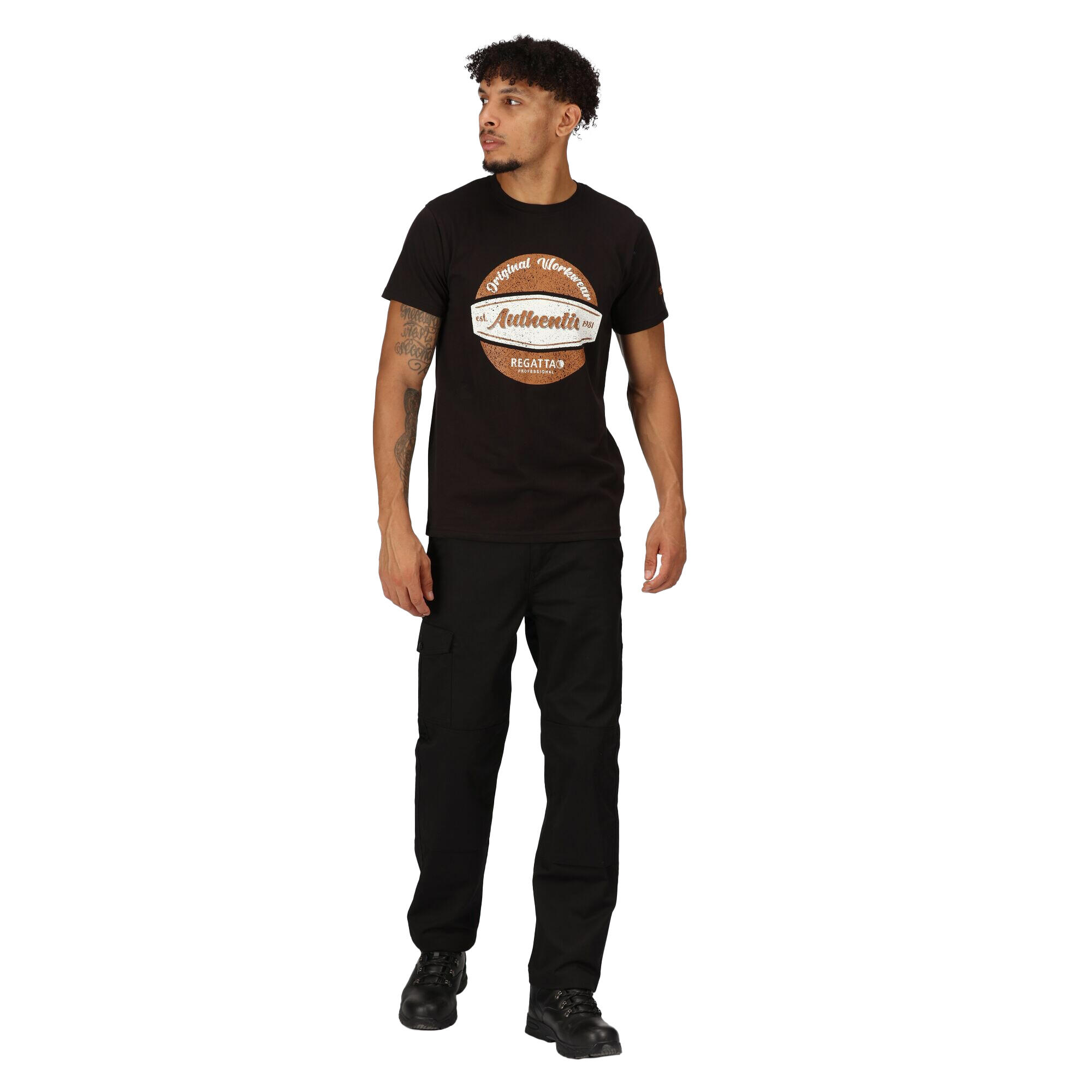 Mens Cotton TShirt (Black) 3/4