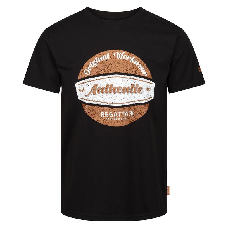 Heren Origineel Workwear Katoenen TShirt (Zwart)