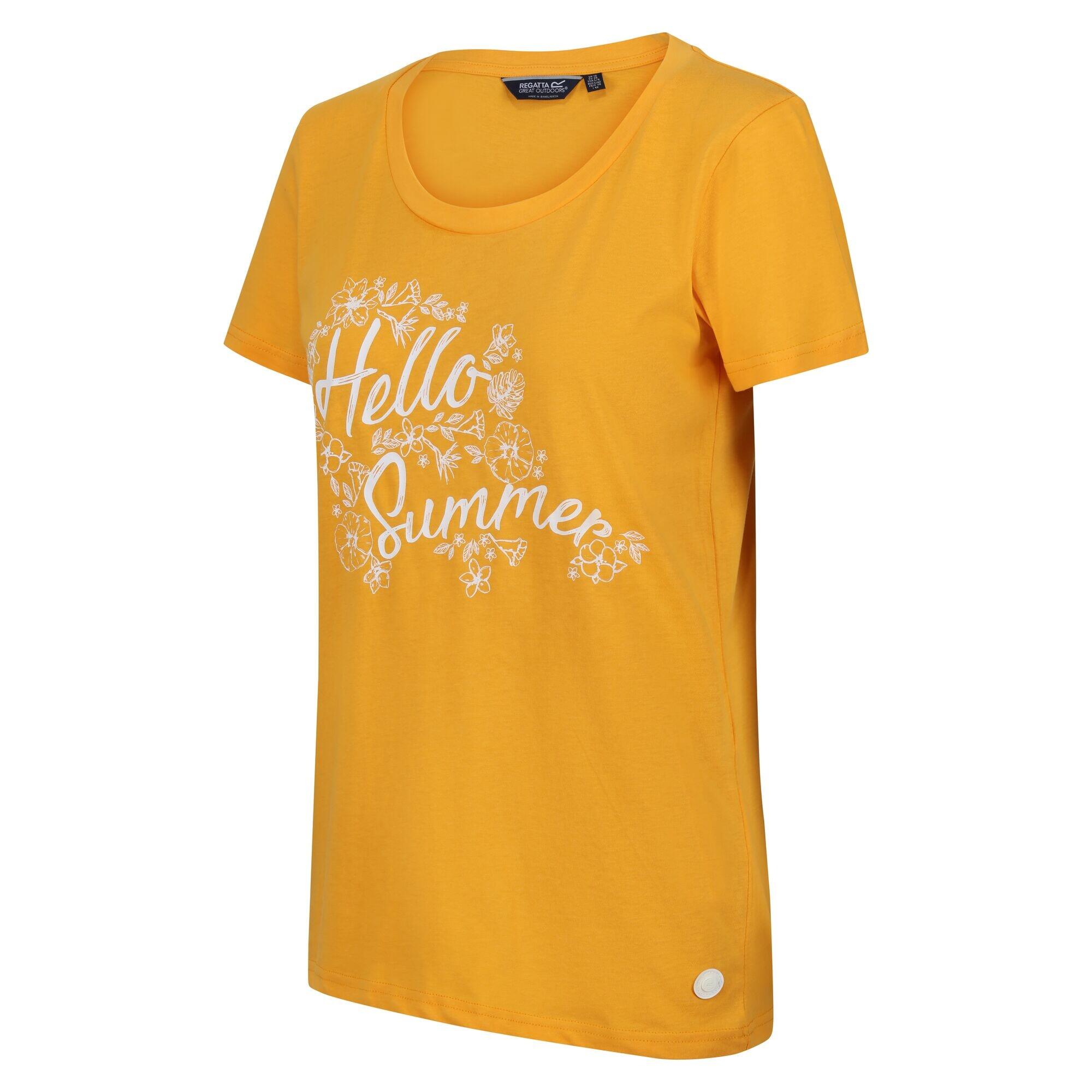 Womens/Ladies Filandra VII Hello Summer TShirt (Mango Yellow) 3/5