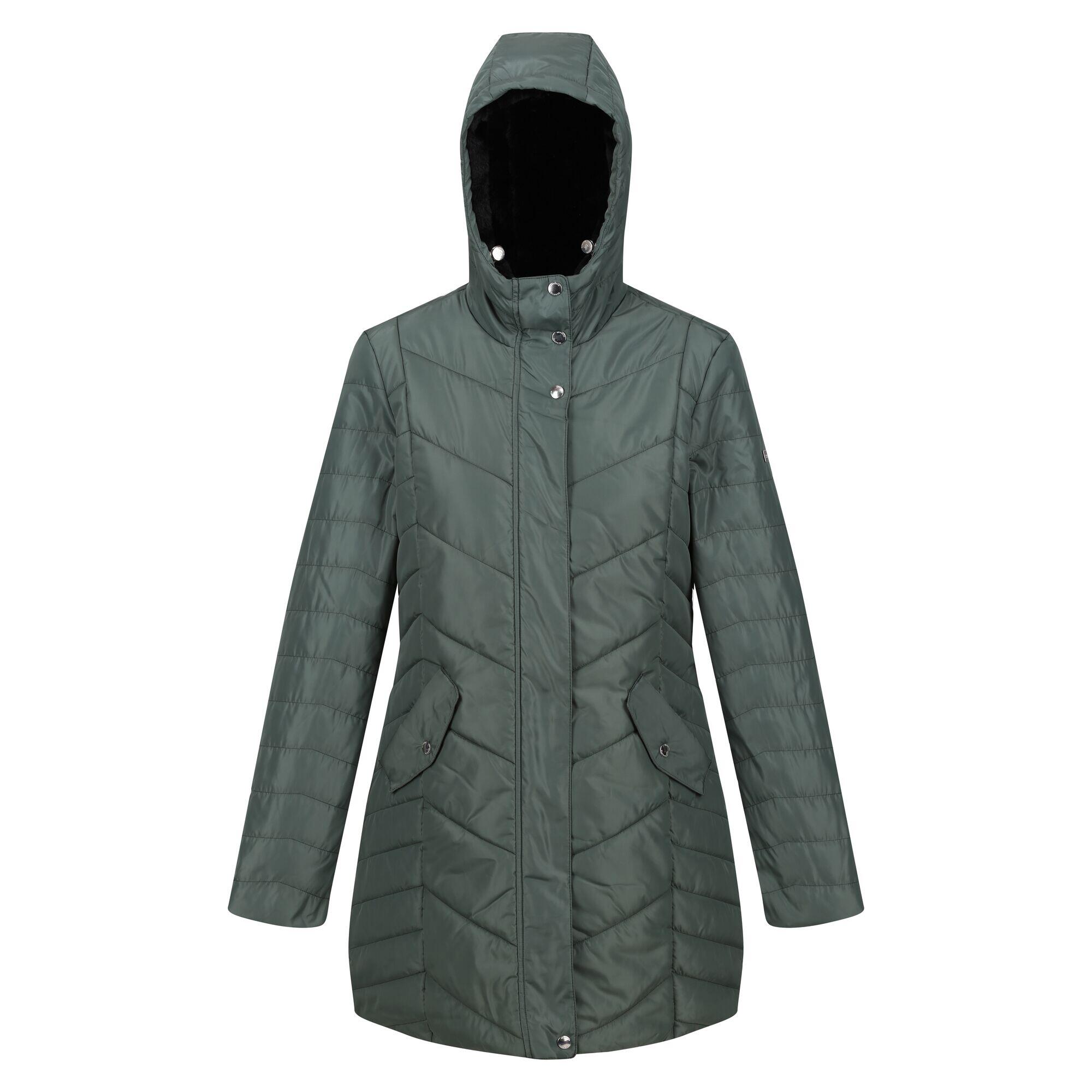 REGATTA Womens/Ladies Panthea Insulated Padded Hooded Jacket (Dark Forest Green)